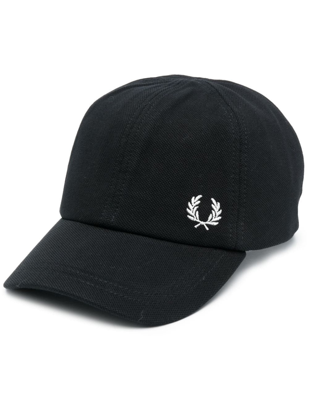 crest-embroidered cap - 1