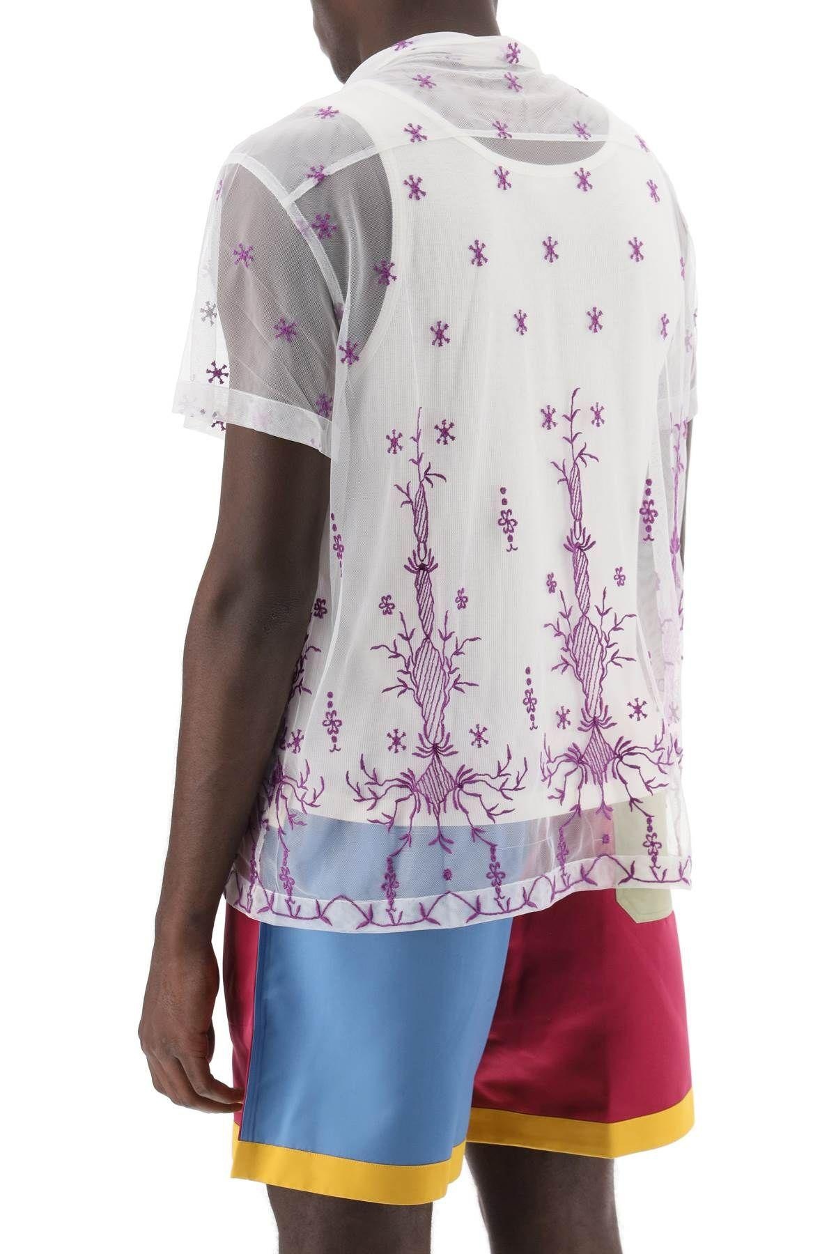 LAVANDULA BOWLING SHIRT IN EMBROIDERED TULLE - 4