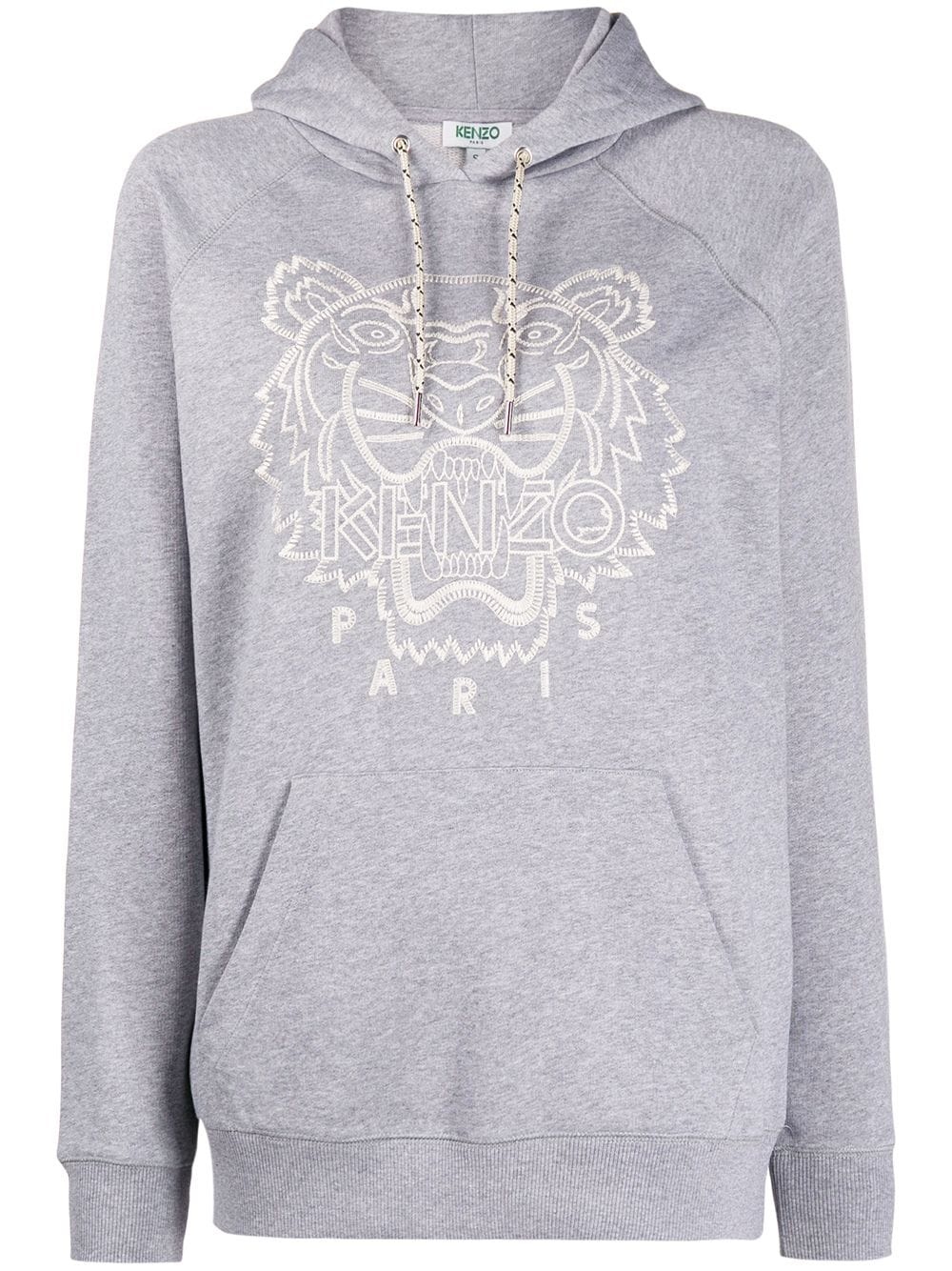 logo embroidered hoodie - 1