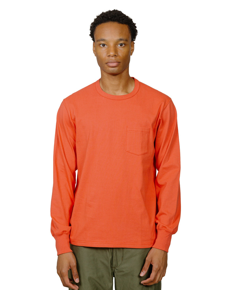 The Real McCoys MC24019 Pocket Tee L/S Scarlet outlook