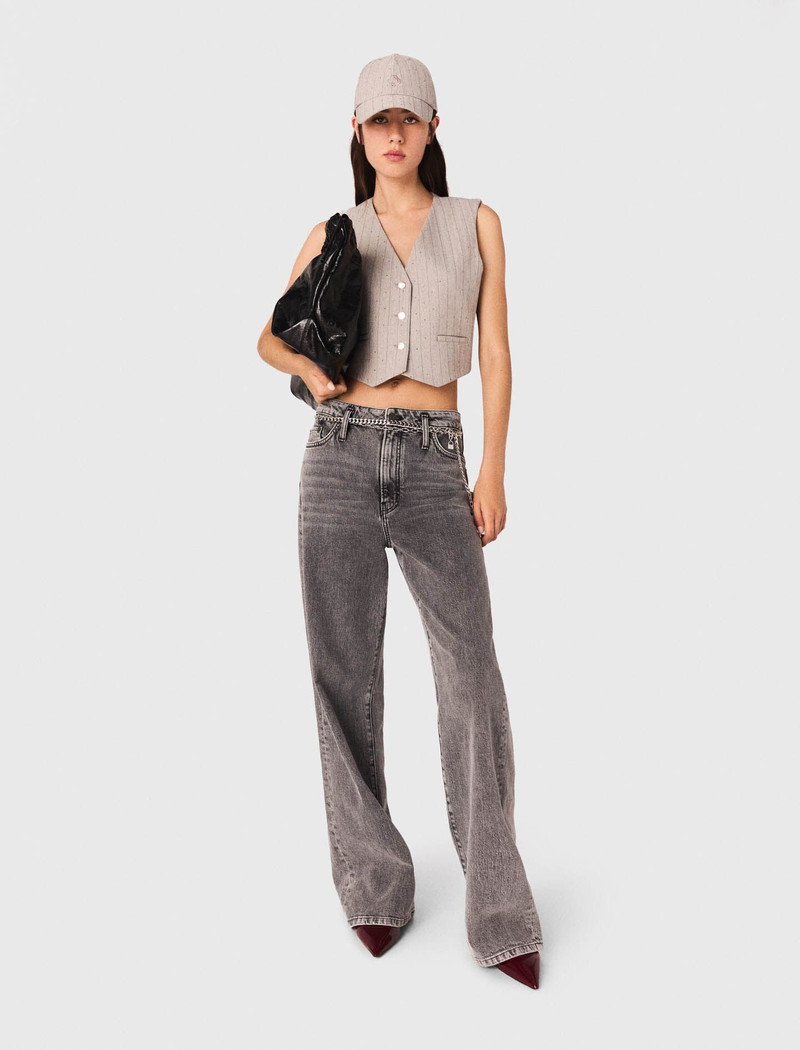 maje Rhinestone tailored vest outlook