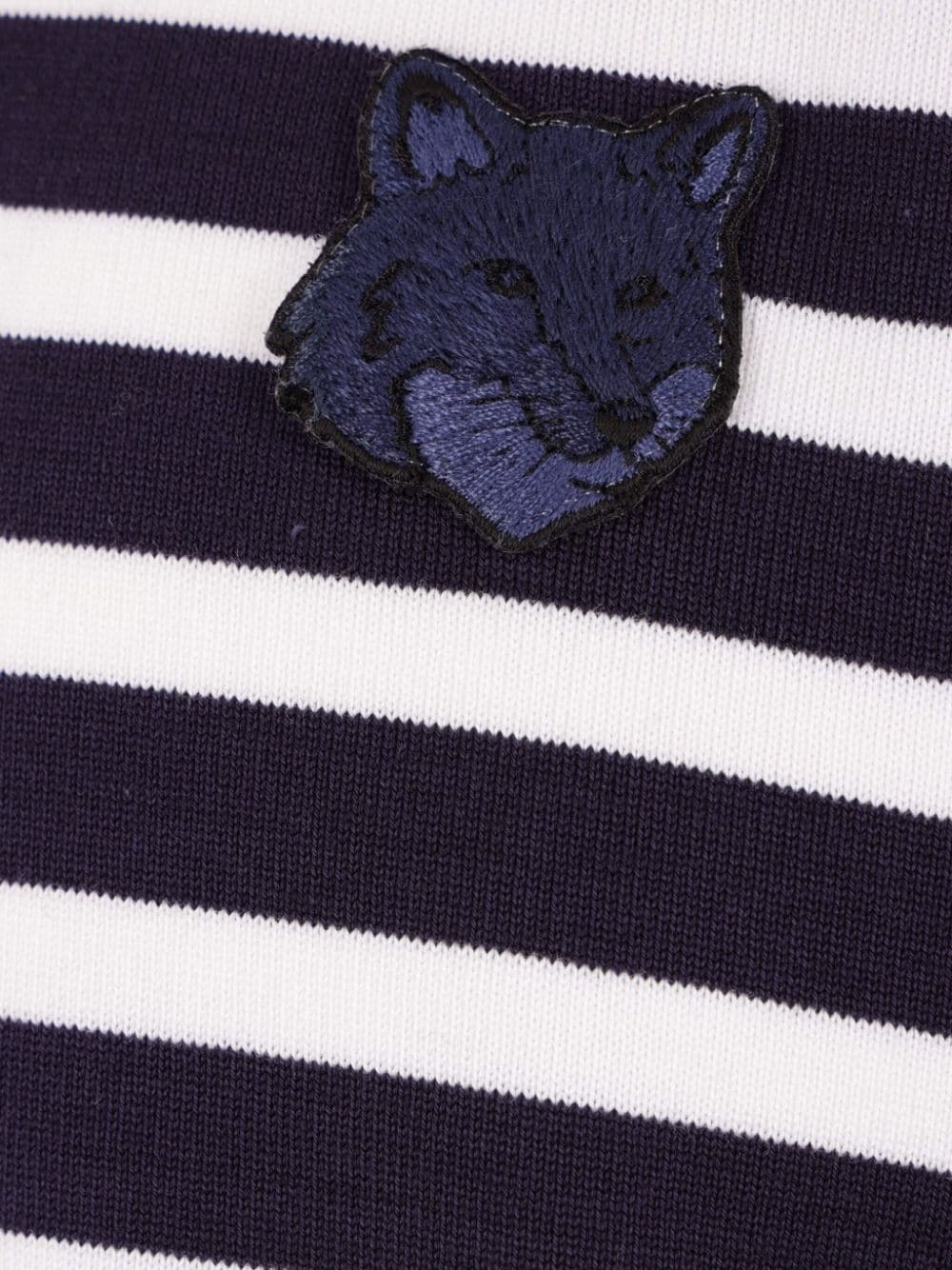 logo-patch striped jumper - 4