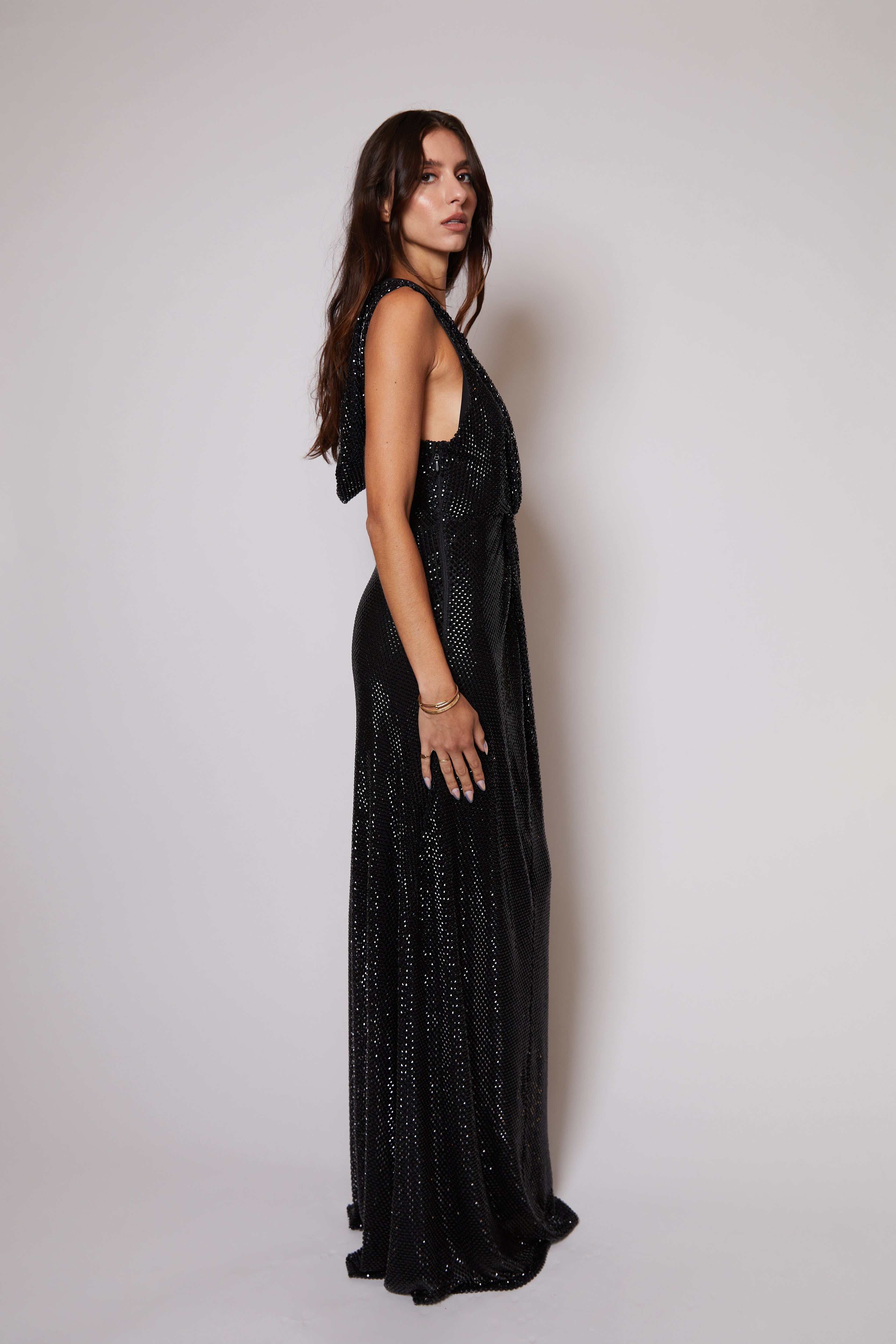 Look Twenty: Hooded Crystal Gown - 4