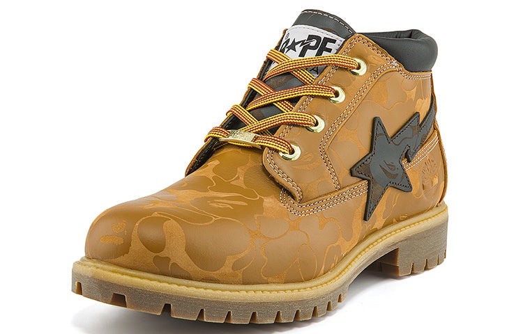 Timberland x BAPE Nelson Premium Waterproof Chukka Boots 'Wheat and Chocolate' A2QBXW - 4