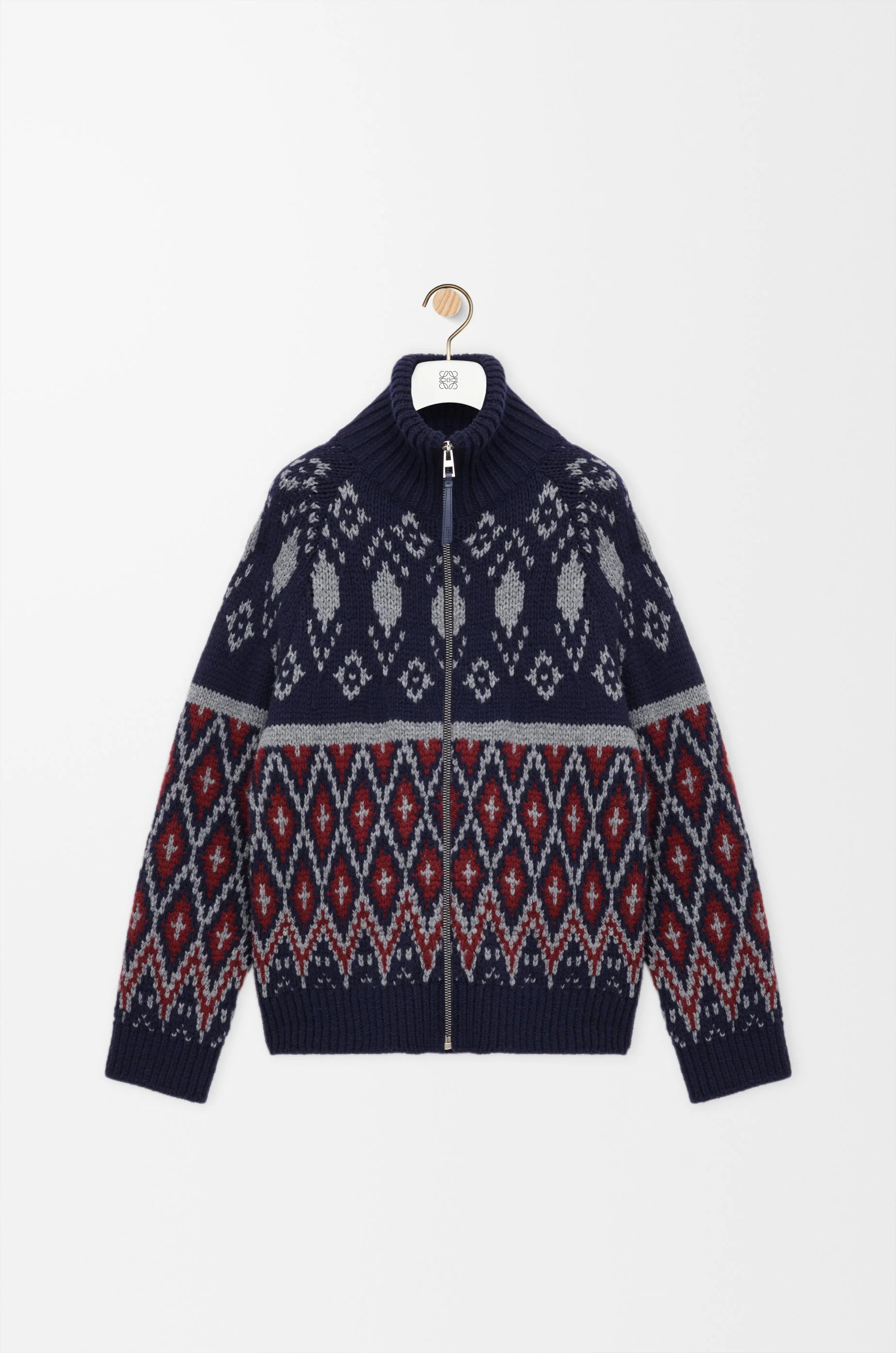 Zip-up cardigan in wool - 1