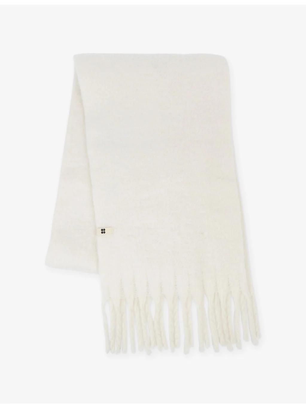 Soft Cloud Wool-Blend Tassel Scarf - 1