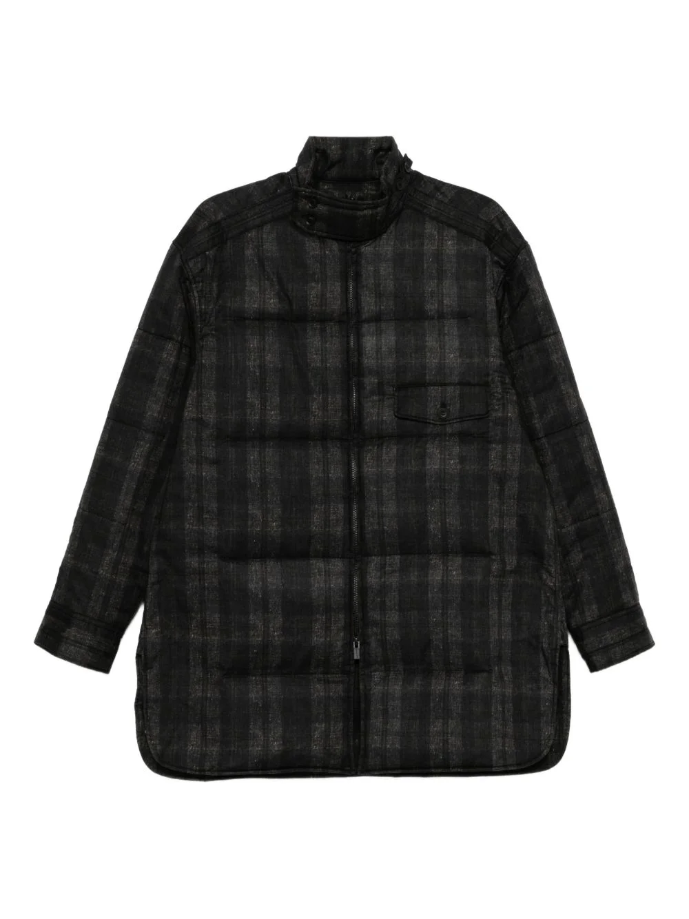 plaid padded jacket - 1