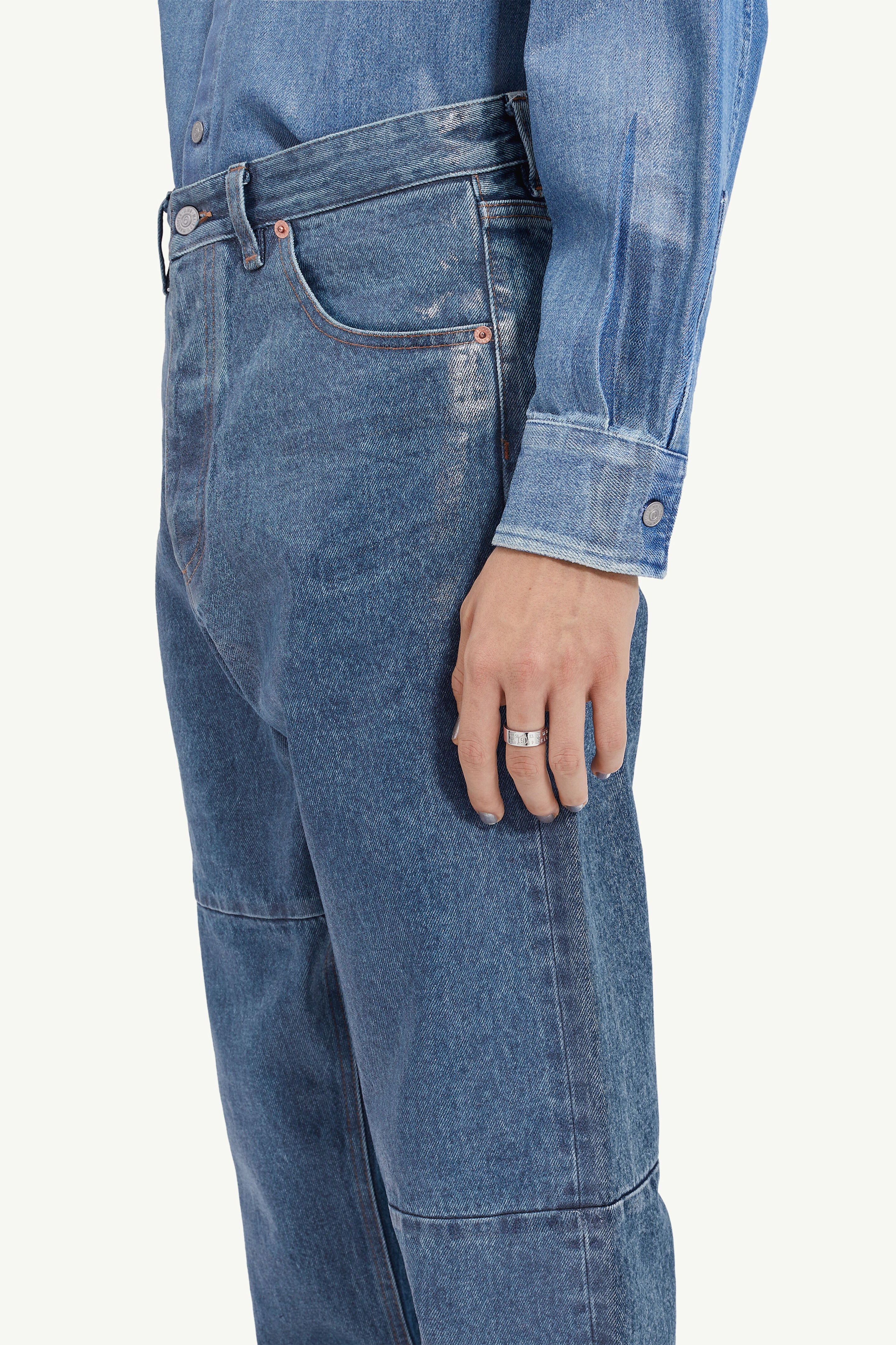Coated tapered jeans - 5
