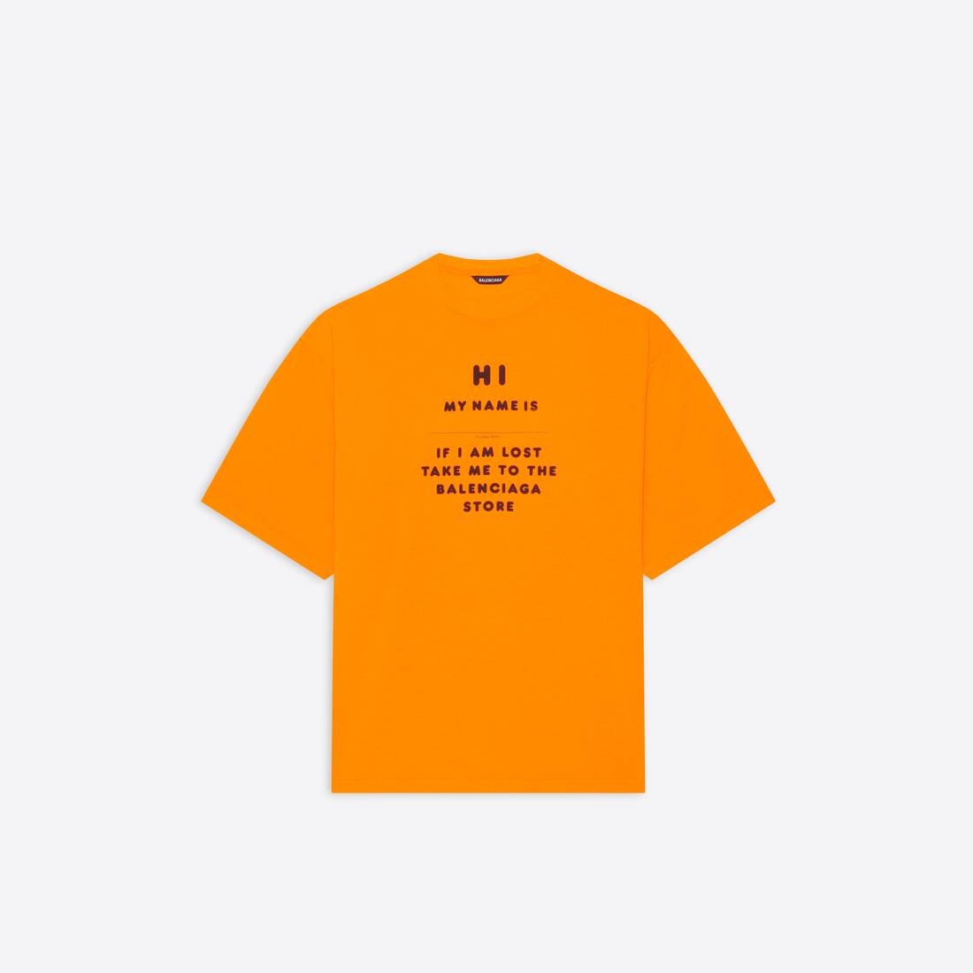 Men's Hi My Name Is Wide Fit T-shirt  in Orange - 1