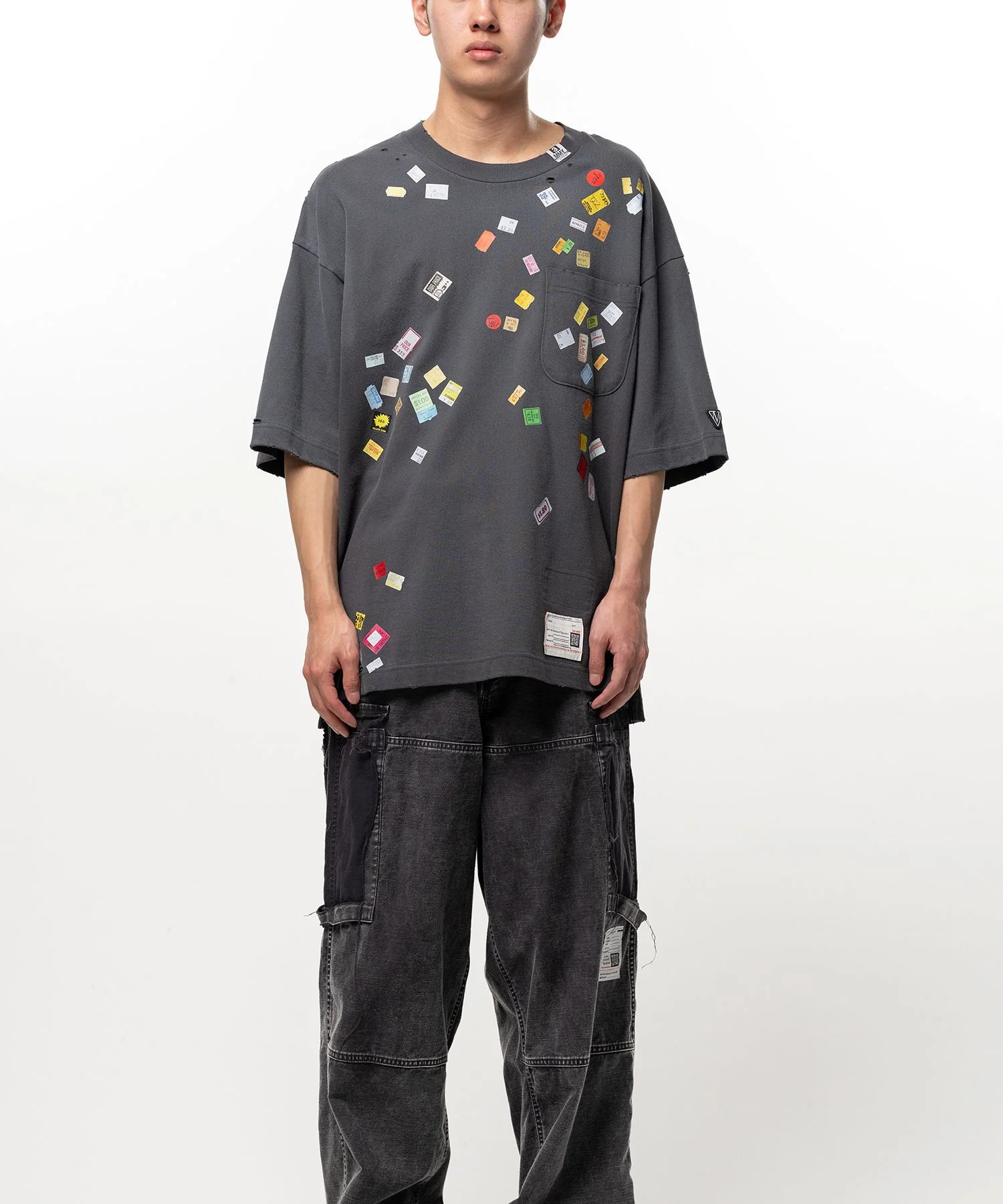 Price Tag Sticker Printed T-shirt - 1
