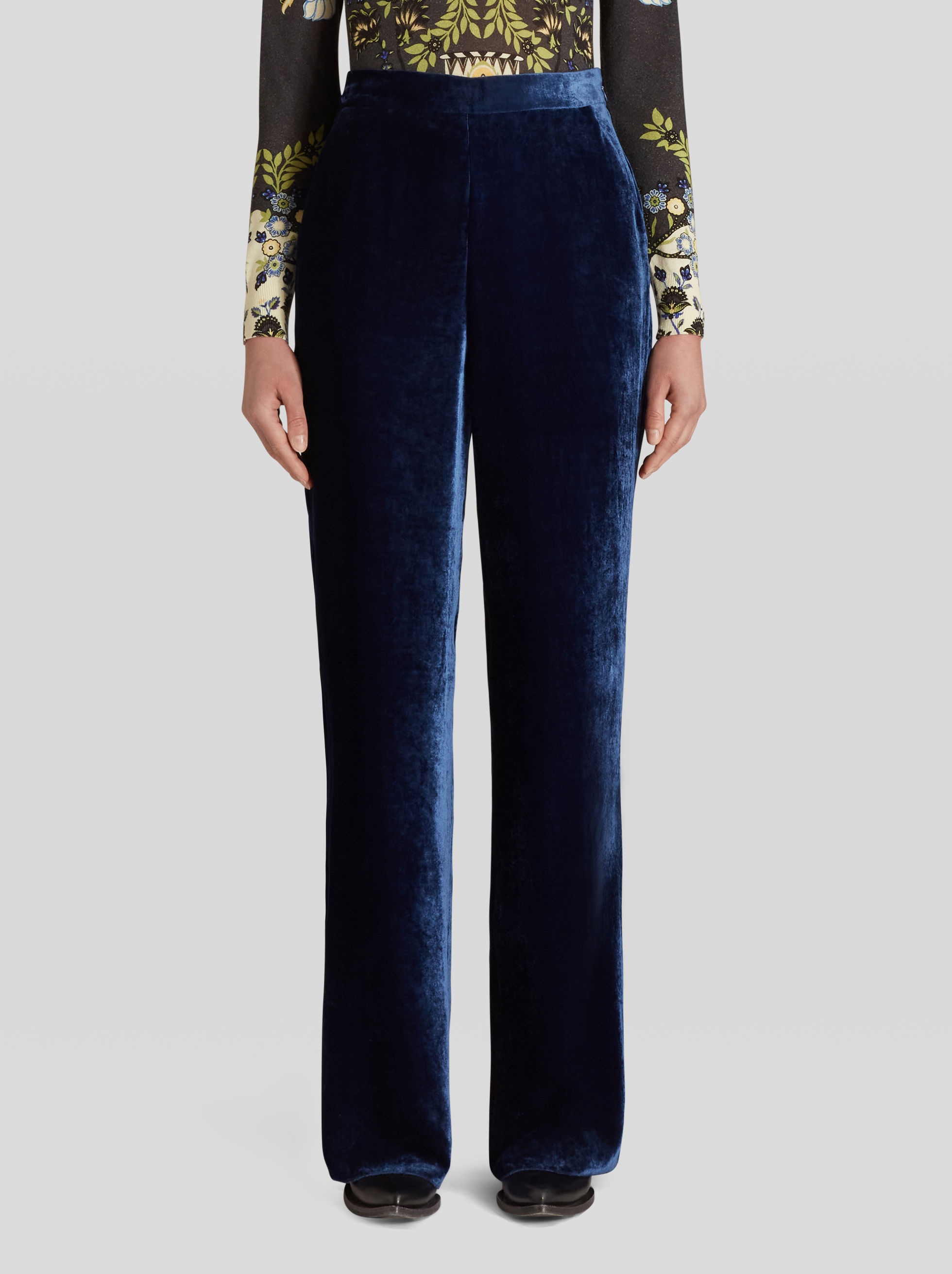 VELVET PALAZZO TROUSERS - 2