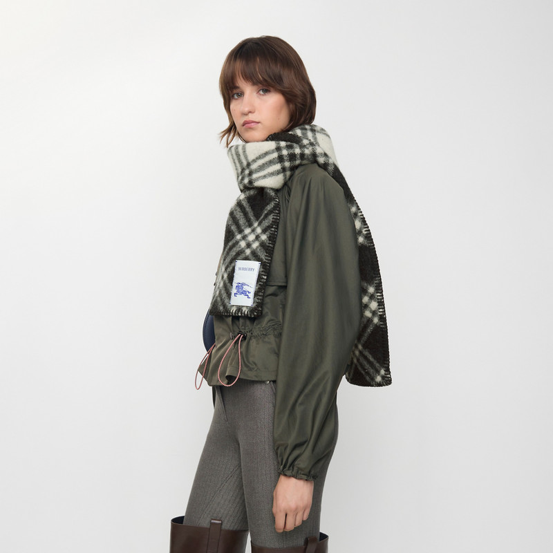 Narrow Check Wool Scarf 3