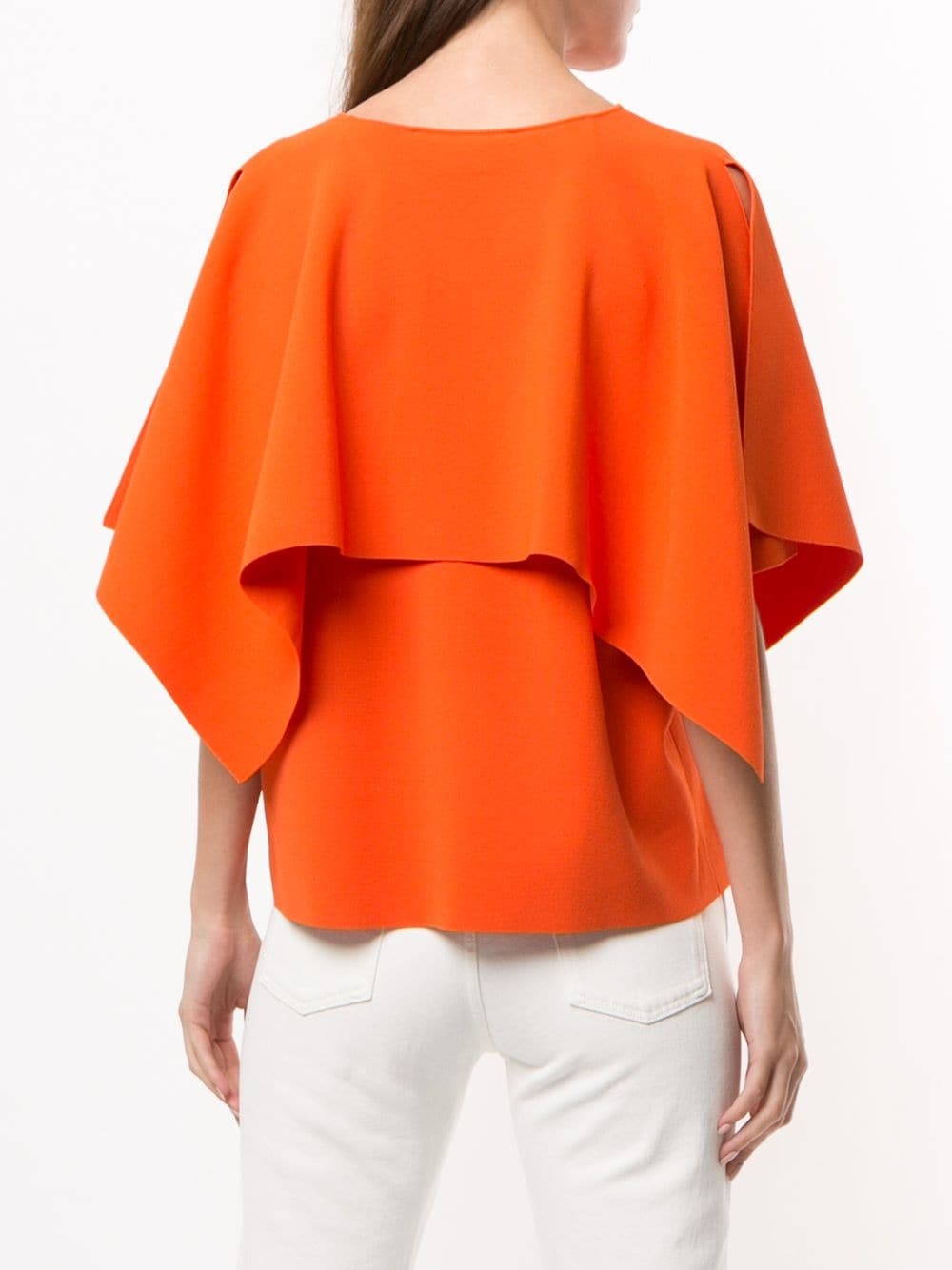 draped short-sleeve blouse - 4