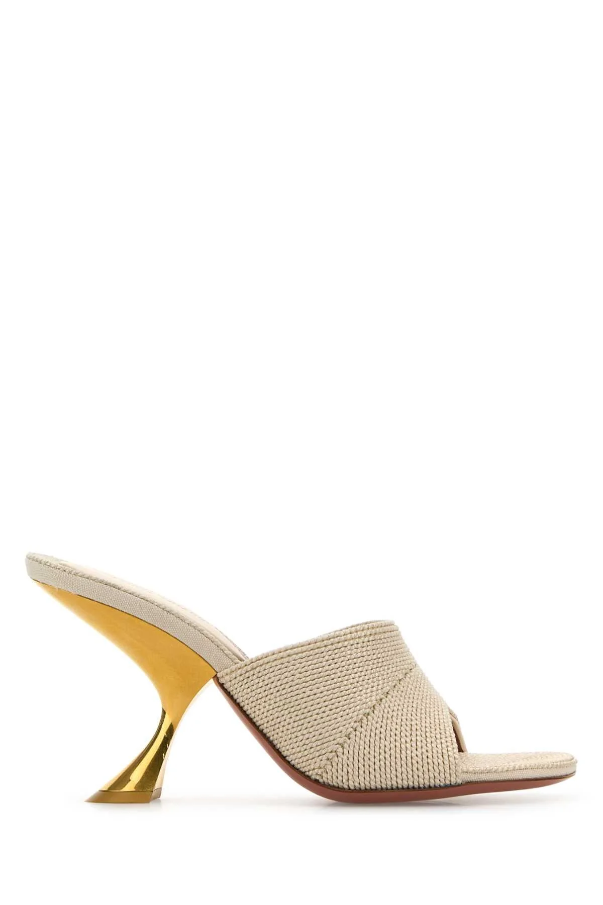 Amina Muaddi Women Sand Fabric Taylor Mules - 1