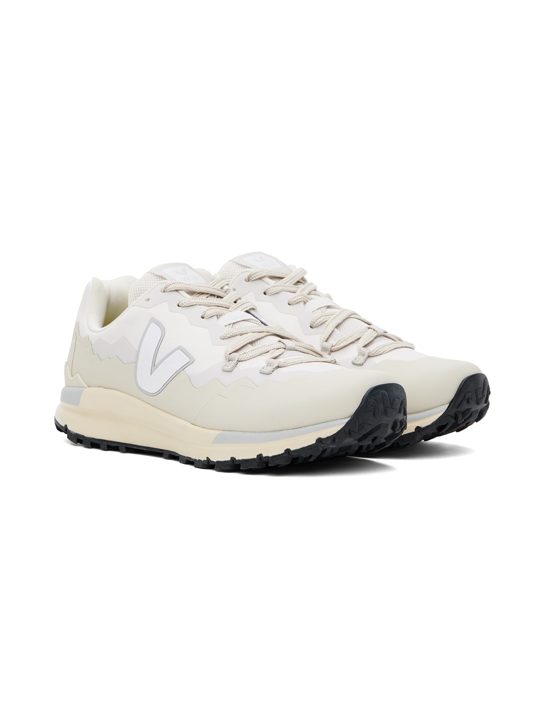 White & Beige Fitz Roy Trek-Shell Sneakers - 4