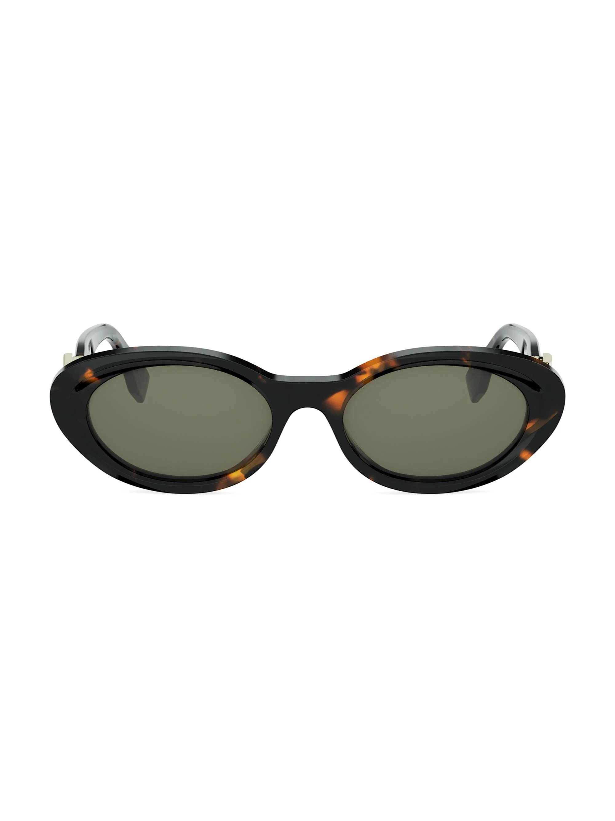 Women's FF Diamonds 53MM Oval Sunglasses - Dark Havana And Green - 1