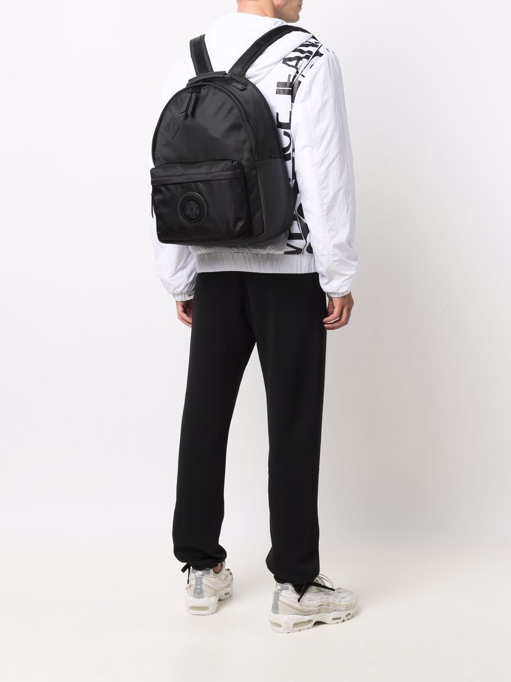 logo-patch zip-up backpack - 2