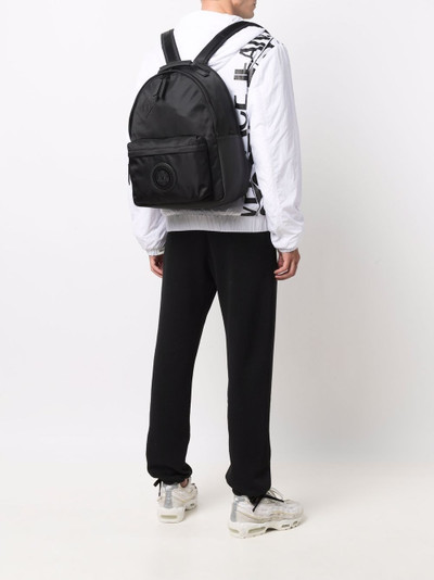 VERSACE JEANS COUTURE logo-patch zip-up backpack outlook