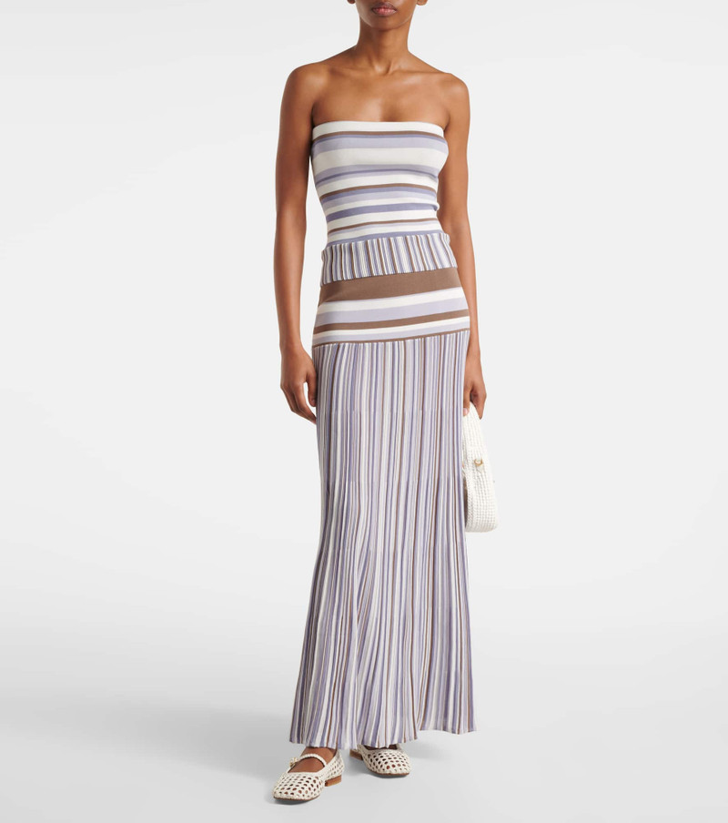 FAITHFULL Citara striped cotton-blend maxi skirt outlook