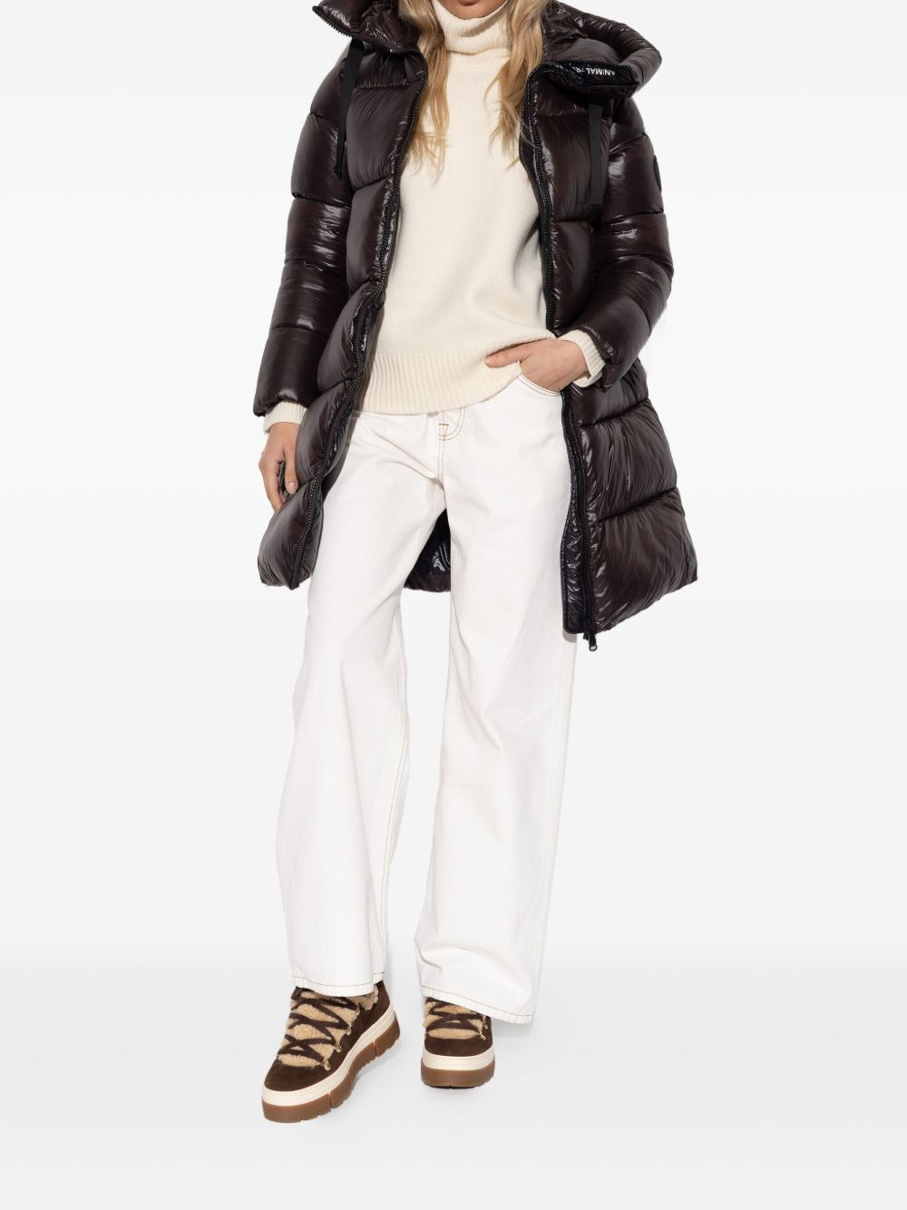 shearling-trimmed lace-up sneakers - 4