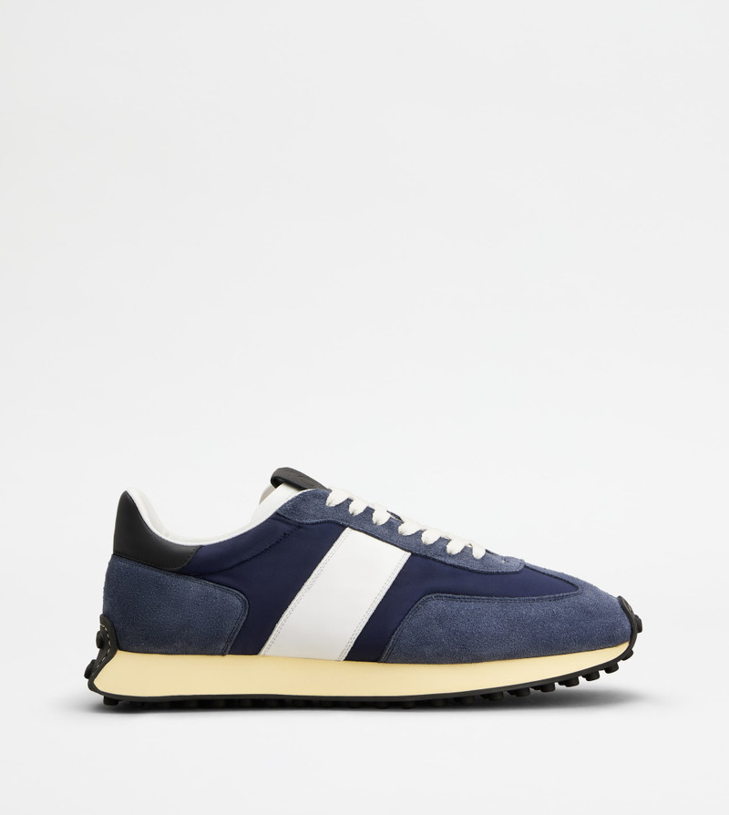 T VINTAGE SNEAKERS IN SUEDE AND TECHNICAL FABRIC - BLUE, WHITE, BLACK 1