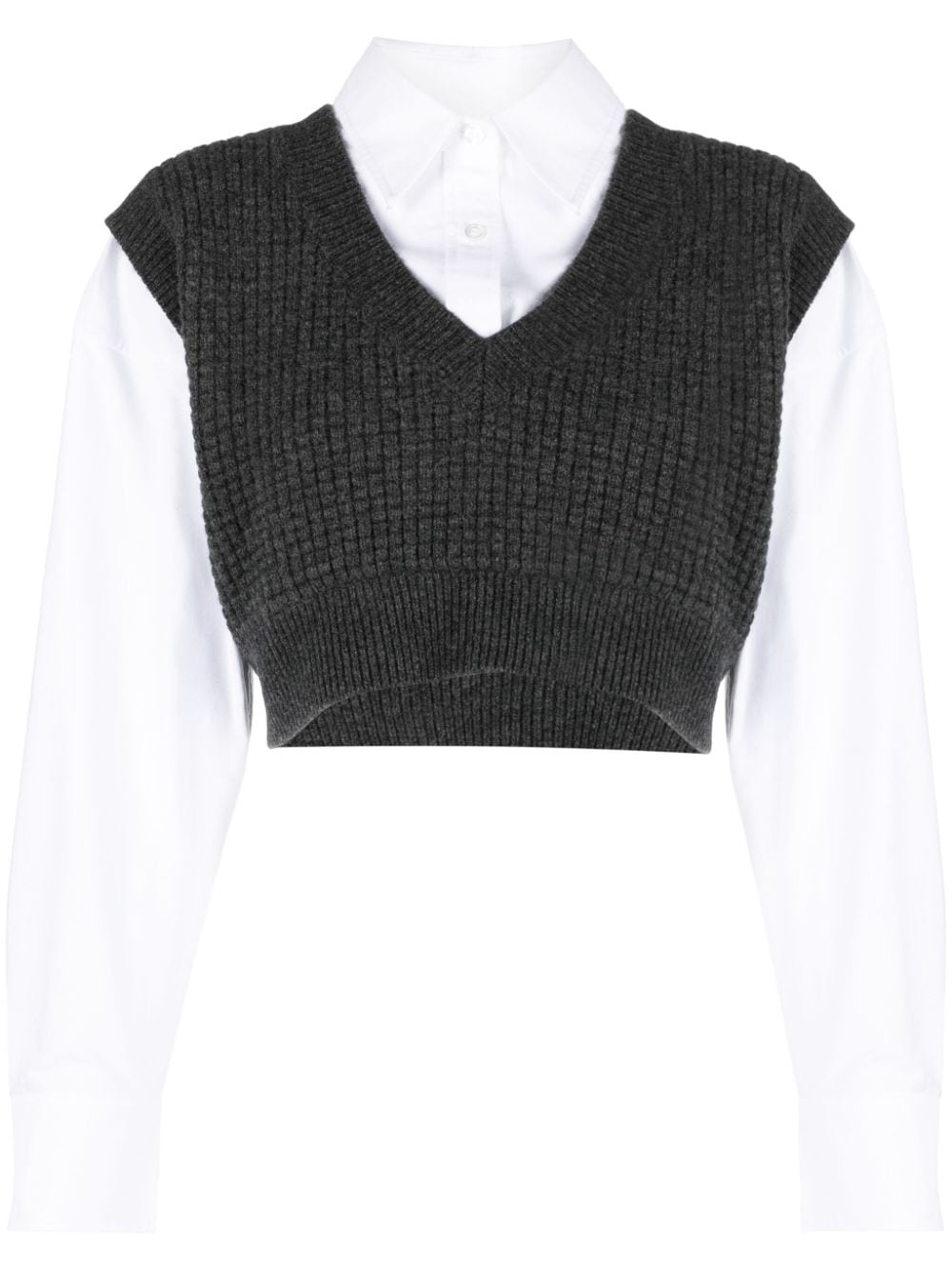 layered knitted vest - 1