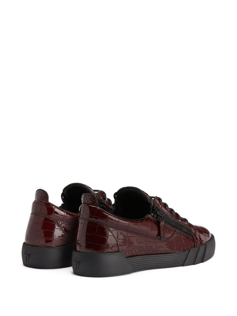 Frankie crocodile-effect leather sneakers 3
