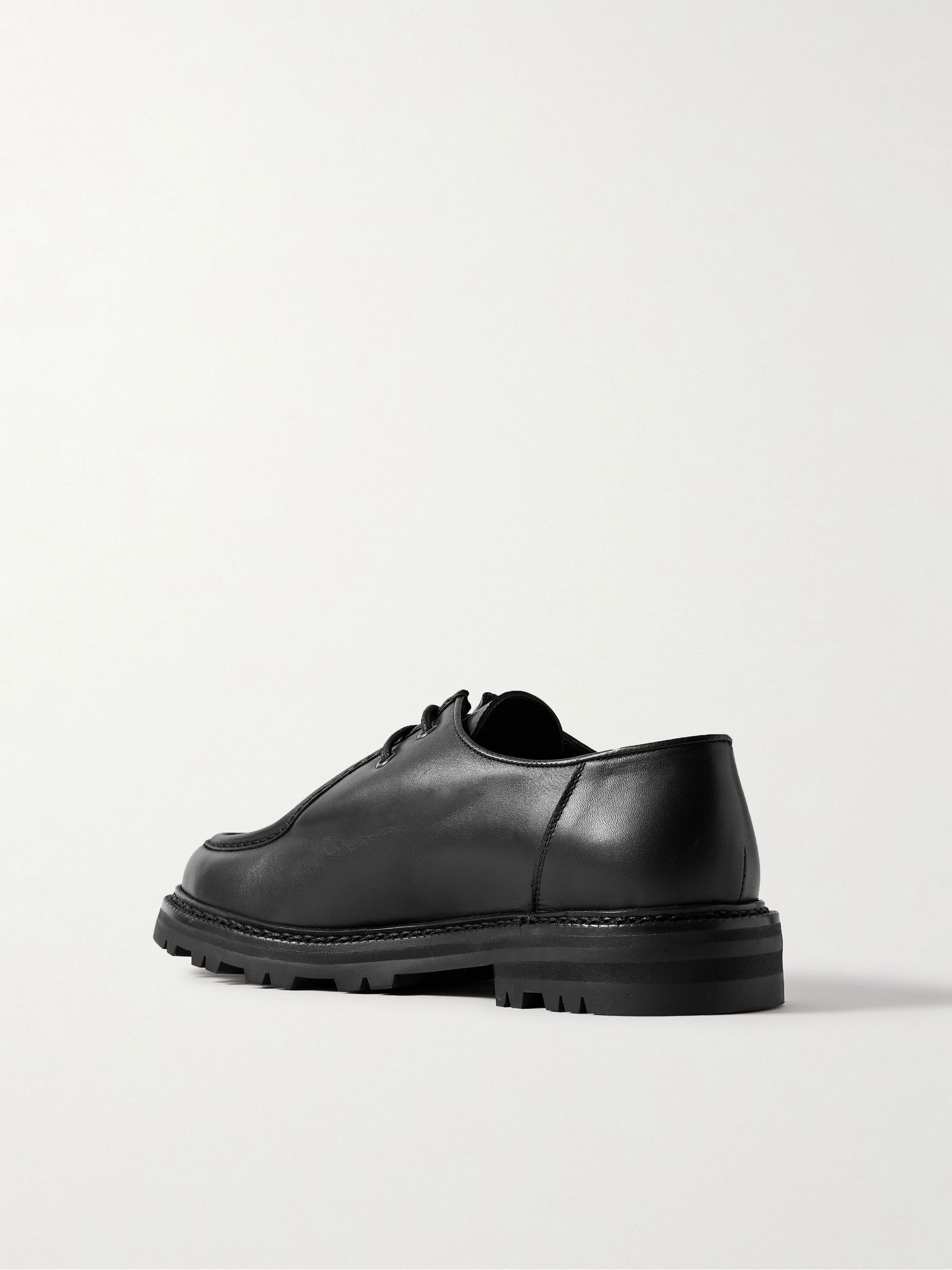 University Leather Derby Shoes Black - 3