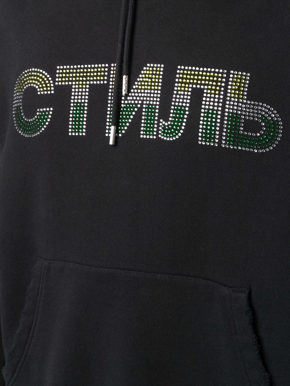 crystal-embellished logo hoodie - 5