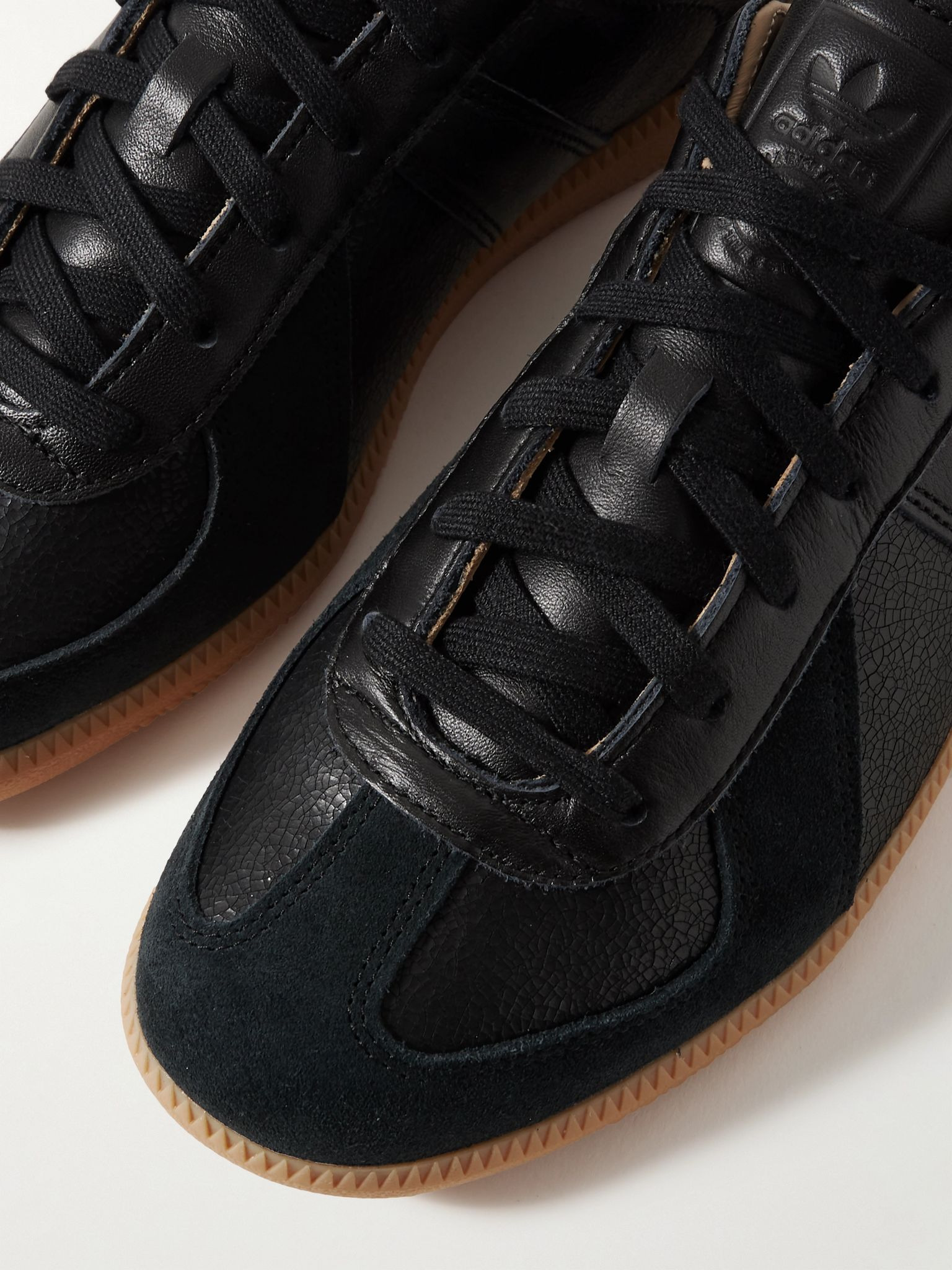 BW Army Lux Suede-Trimmed Cracked-Leather Sneakers Black - 5