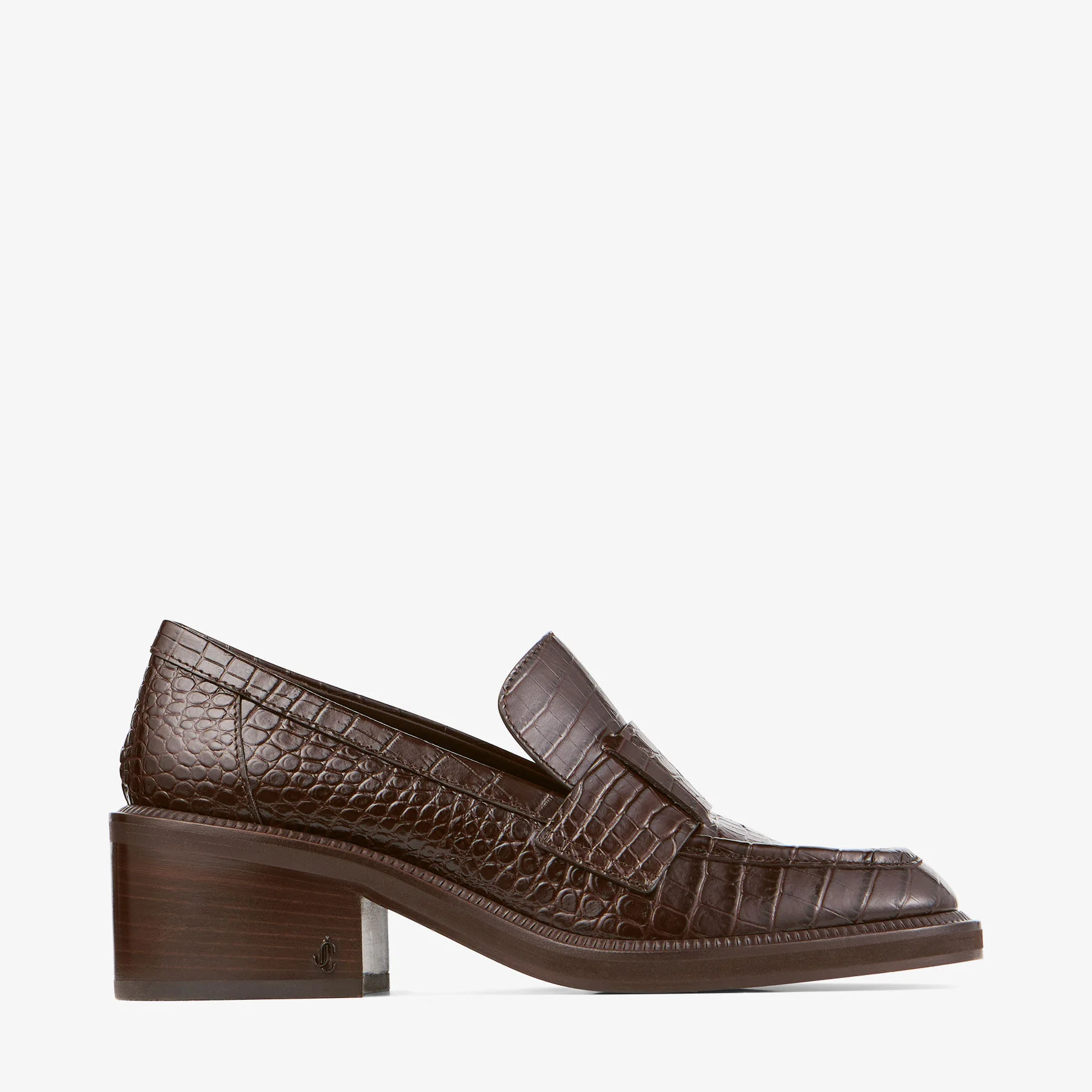 Tylor 60
Chocolate Croc Embossed Leather Loafers - 1