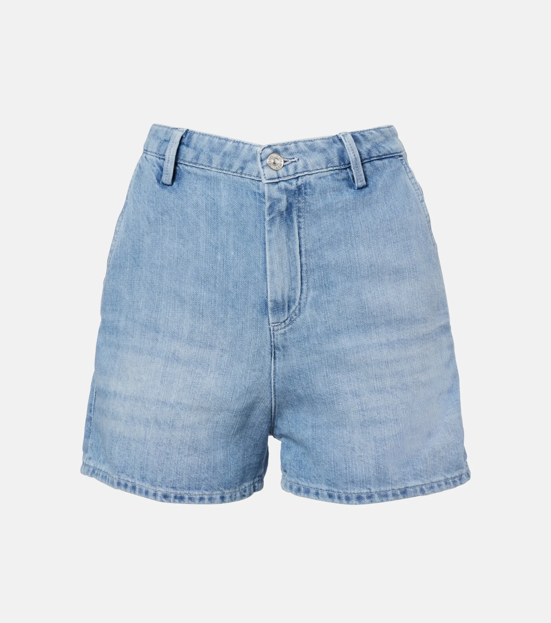 Cotton and linen denim shorts - 1