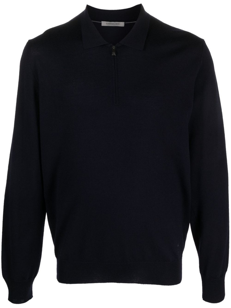 zip-up virgin-wool polo shirt 1