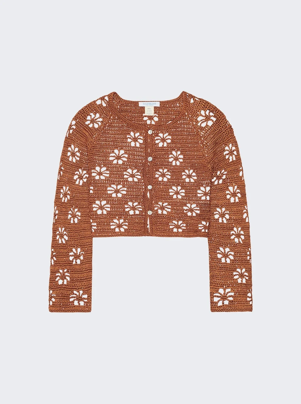 Floral Crochet Cardigan Suede - 1