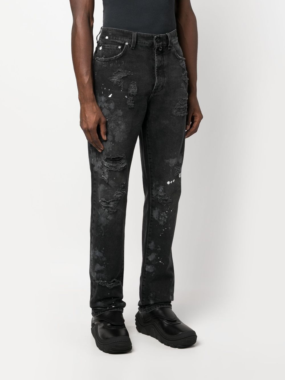 Double Shift Painter's distressed-finish jeans - 3