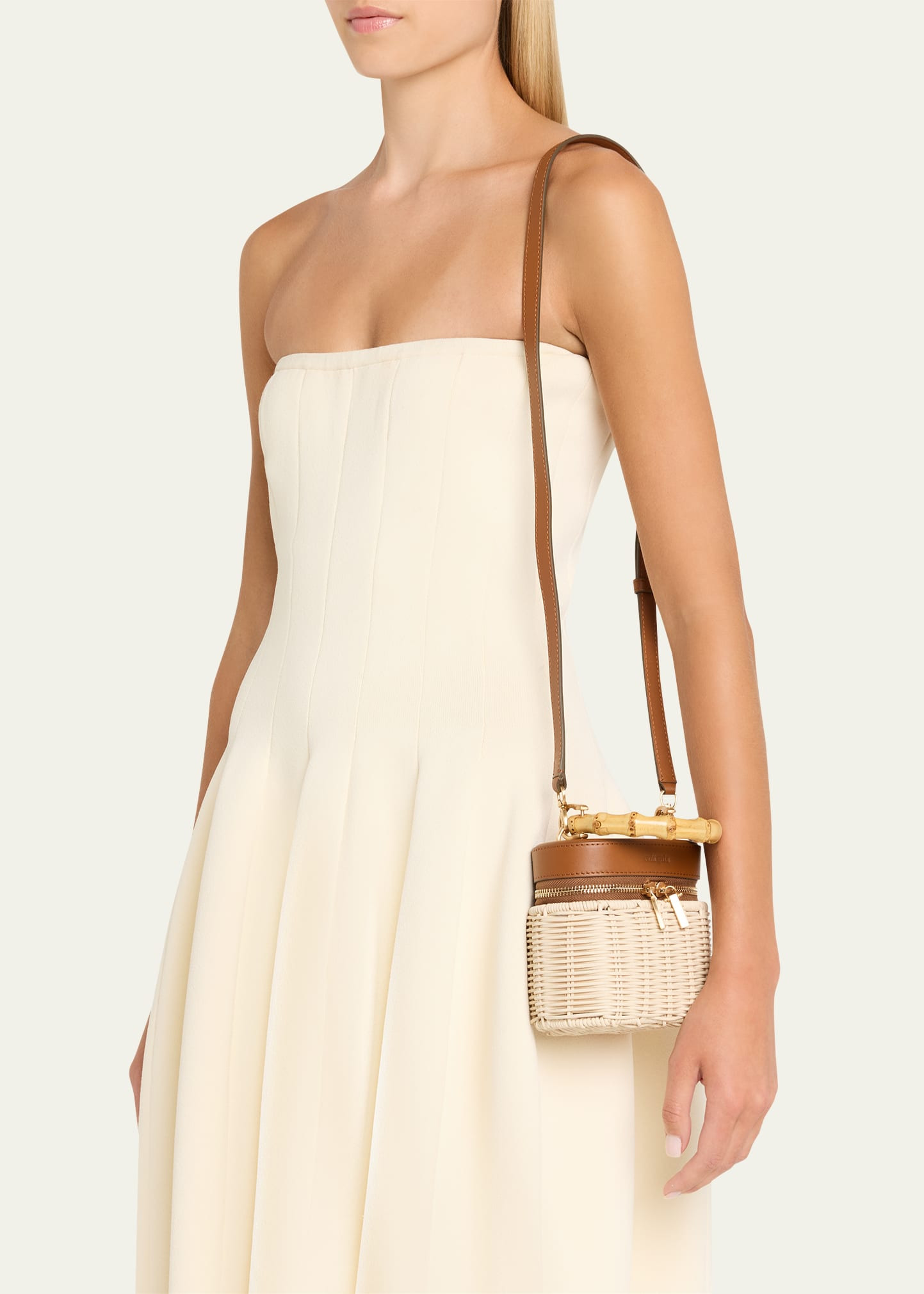 Gwyneth Raffia & Leather Crossbody Bag - 2