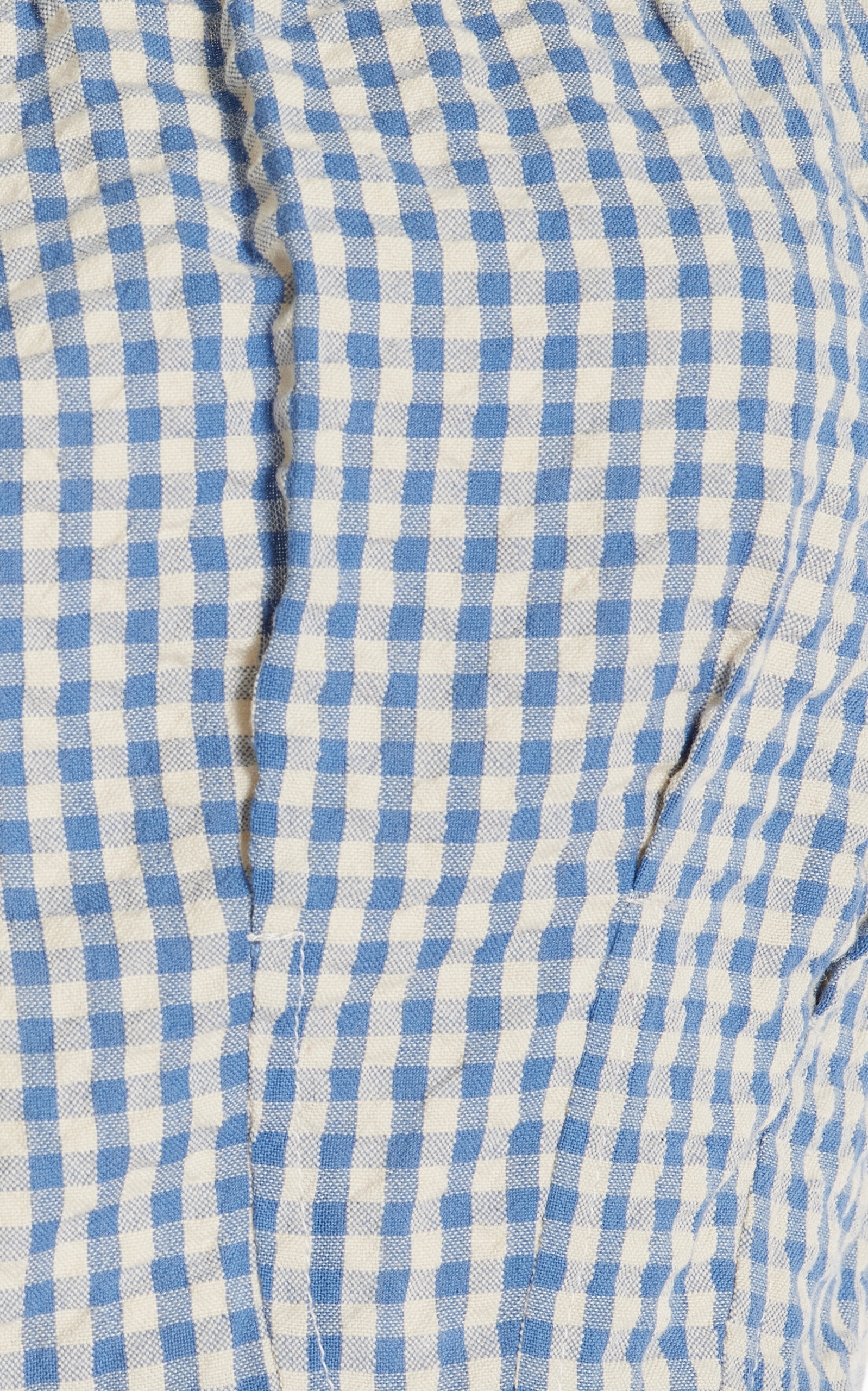Mira Gingham Cotton Crop Top blue - 5