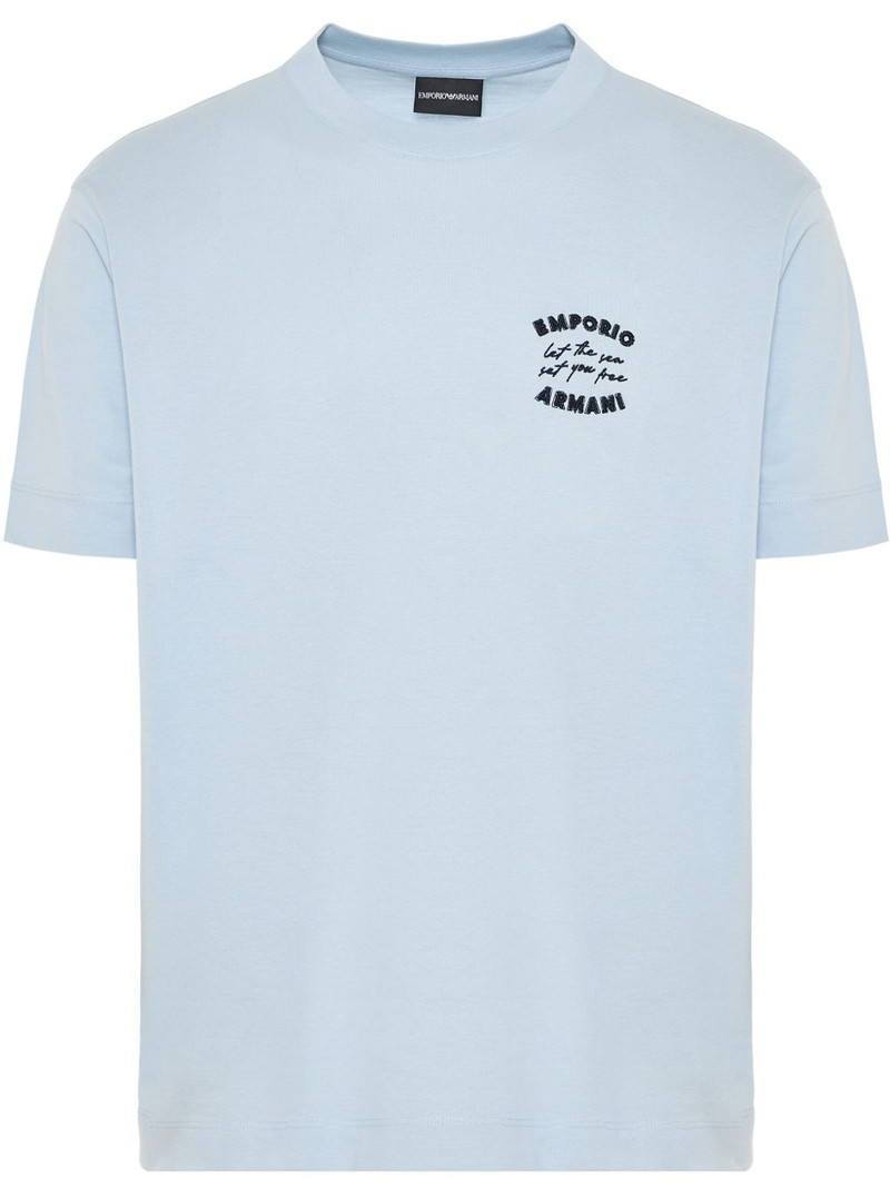 logo-embroidered T-shirt 1