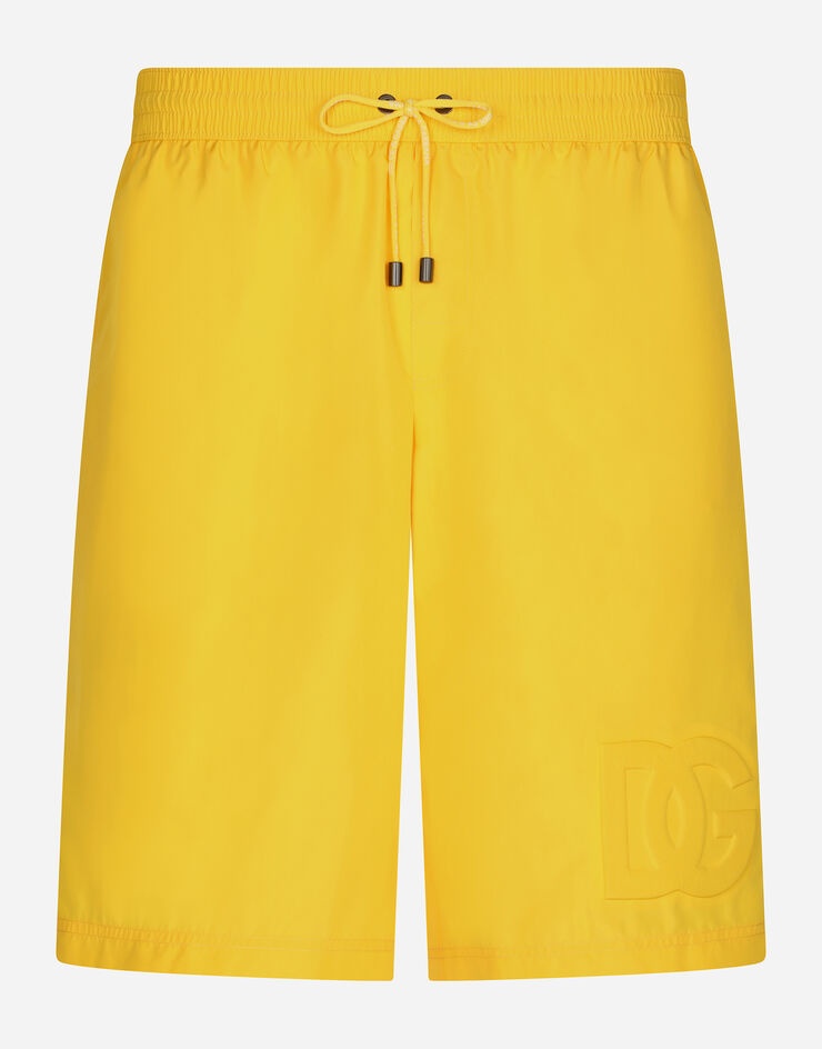 Long-leg swim trunks with embossed DG logo - 1