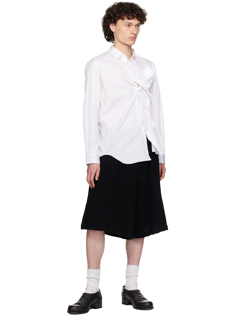 Comme des Garçons SHIRT White Cotton Plain Poplin 3D Rose Shirt outlook