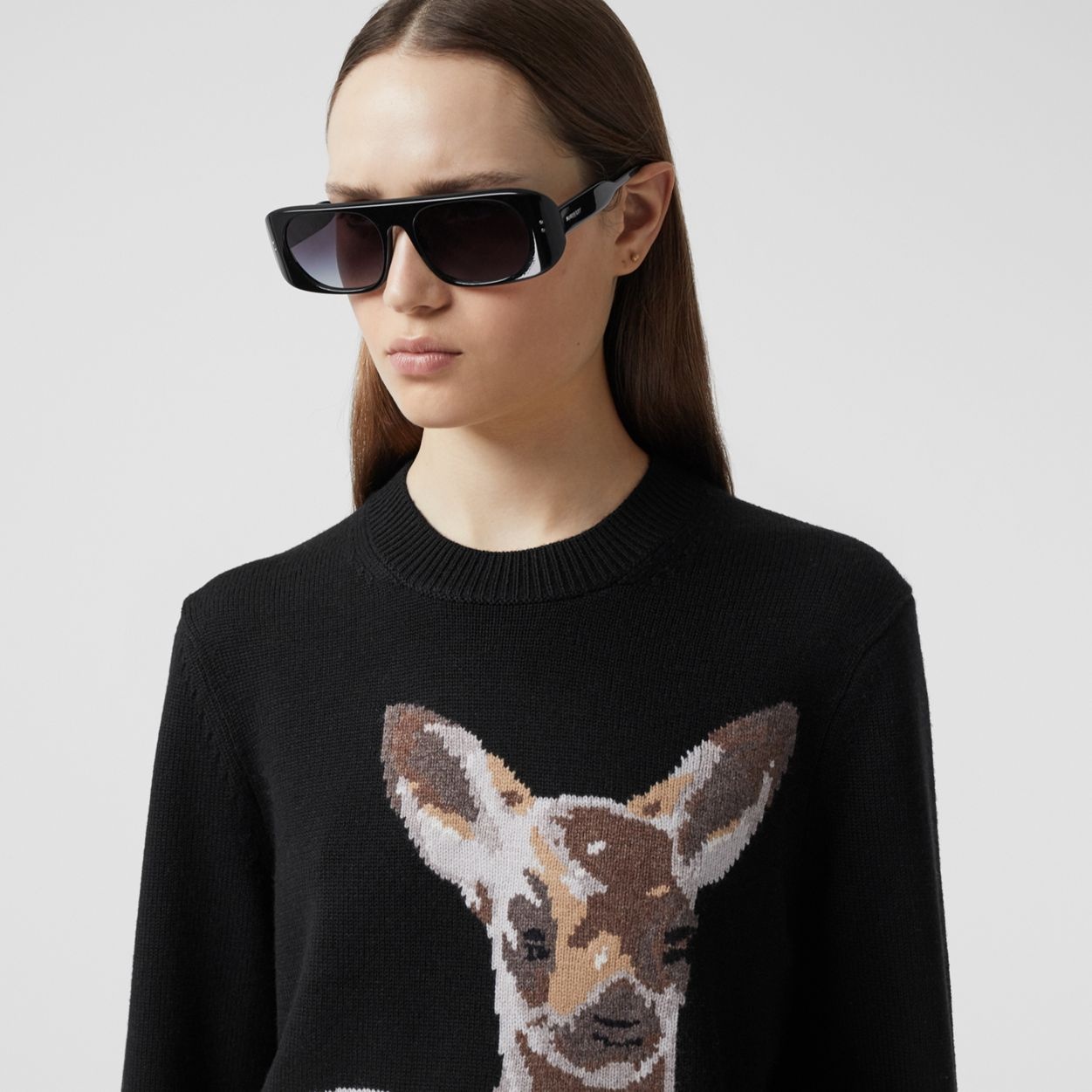 Deer Intarsia Wool Sweater - 3