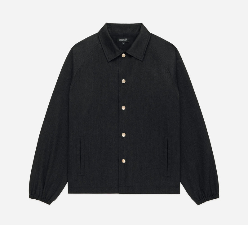 Coaches Jacket - Charcoal Wool 1