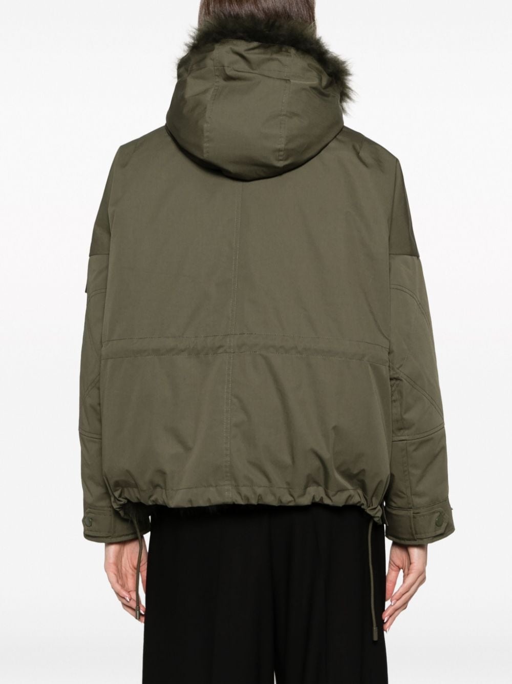 reversible hooded cropped parka - 4