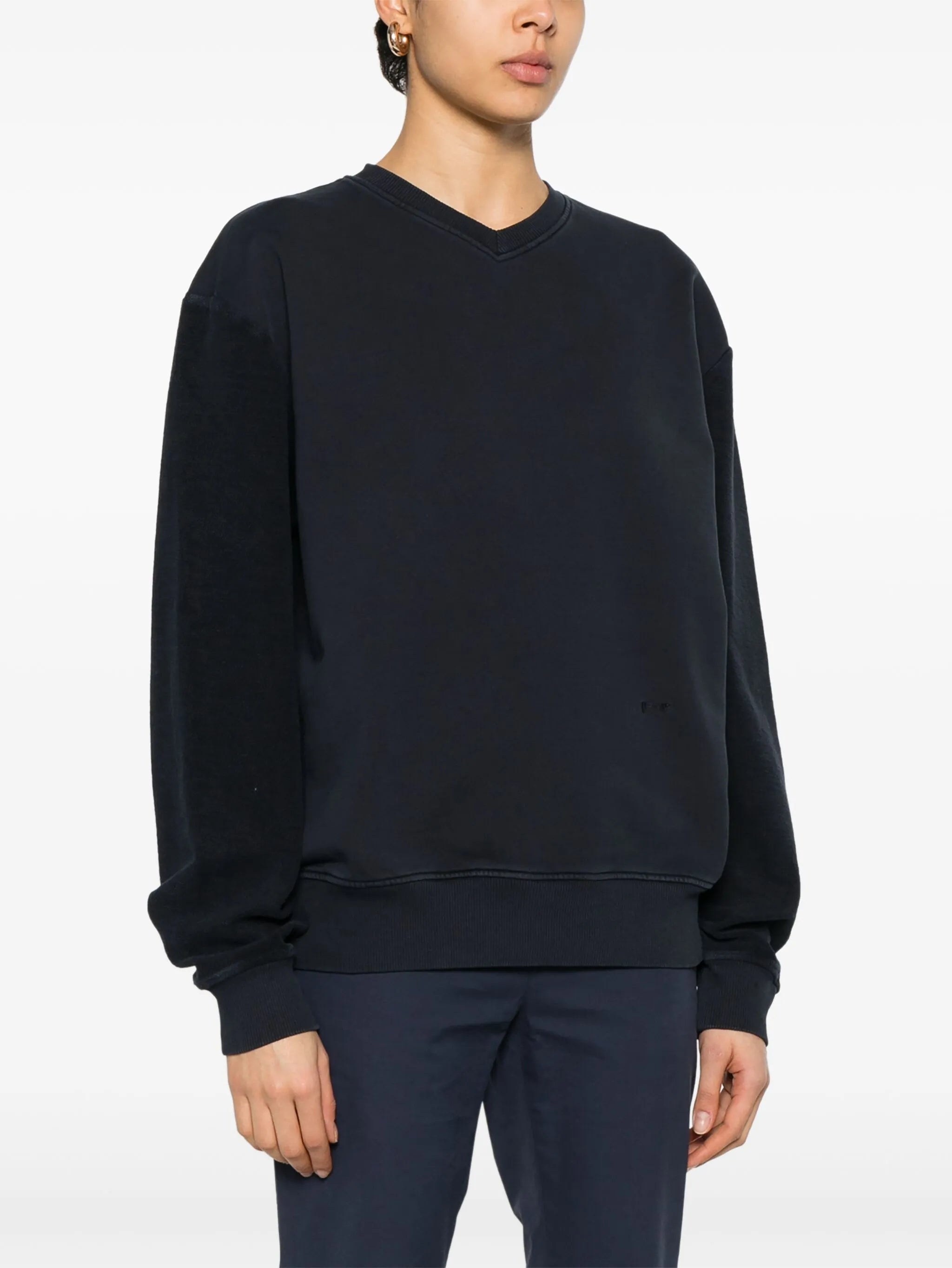 ［PALOMA WOOL］スウェットシャツ PWOOL-Washed effect oversize sweatshirt with '1kiss' frontal