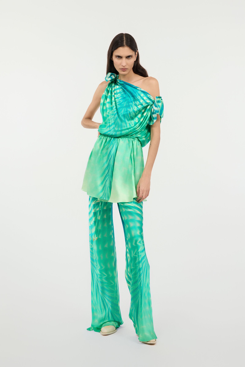 Roberto Cavalli Optical Glass-Print Silk Pants outlook