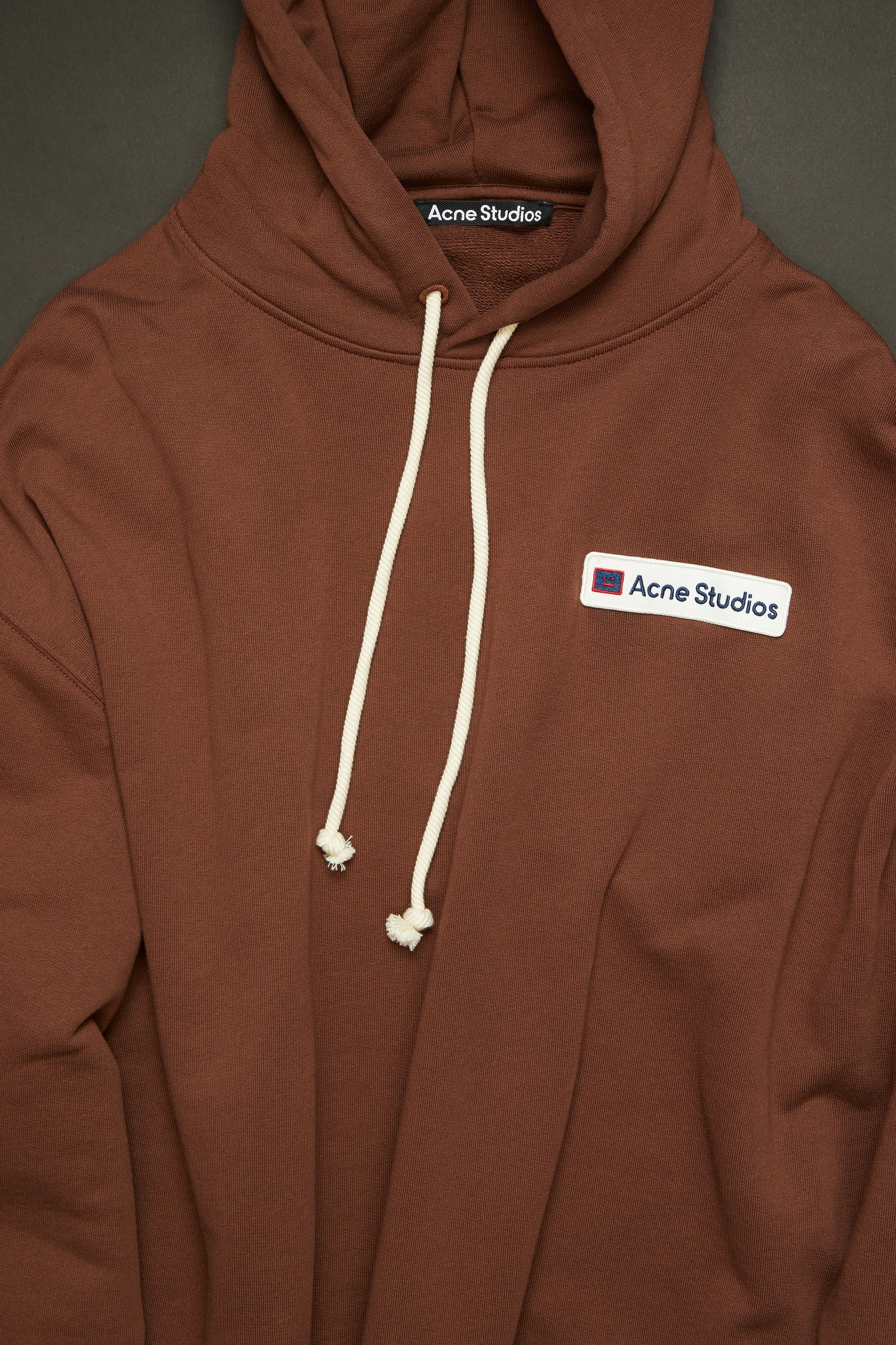 Logo patch hooded sweatshirt dark brown - 4