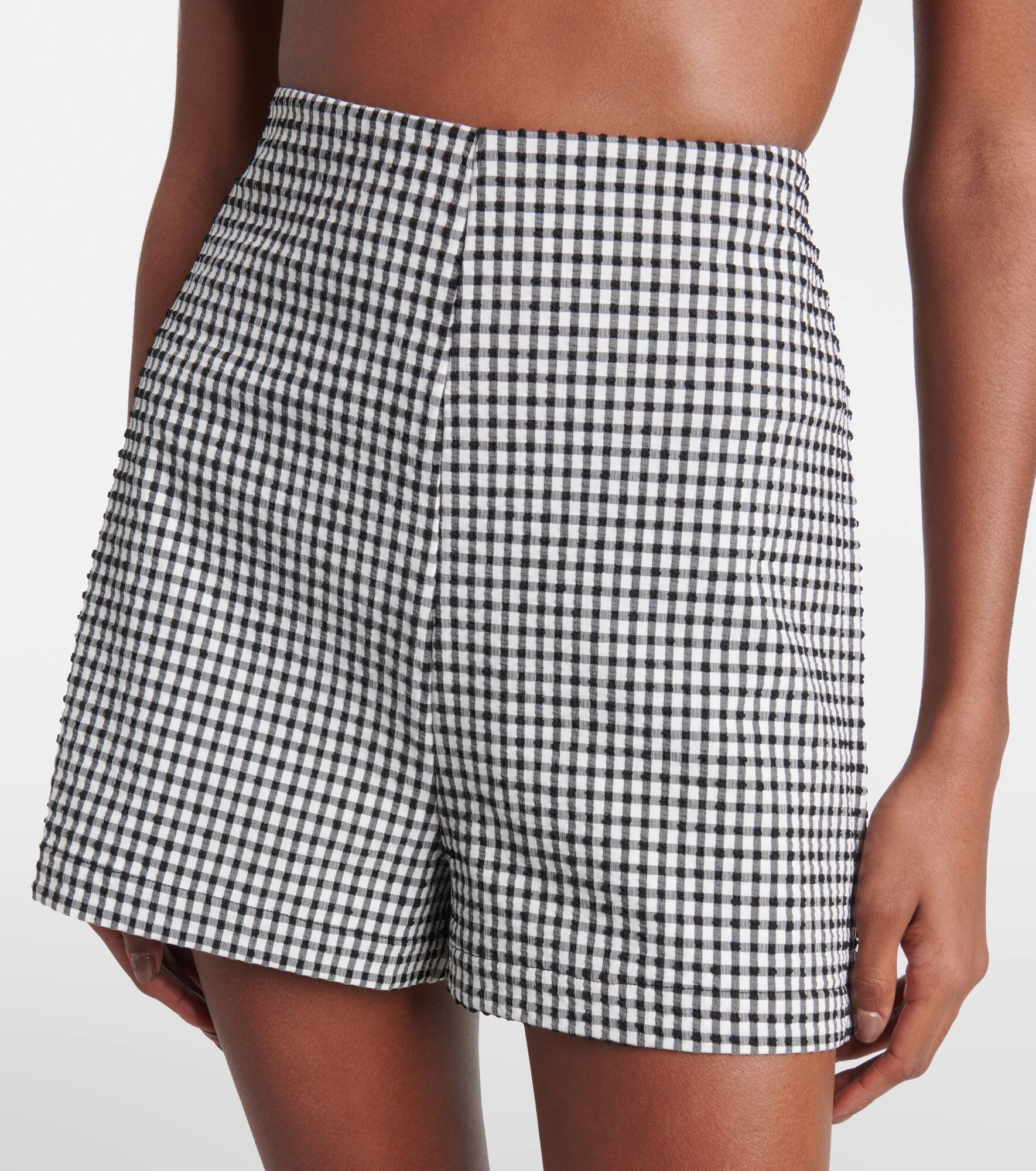 High-rise gingham shorts - 4