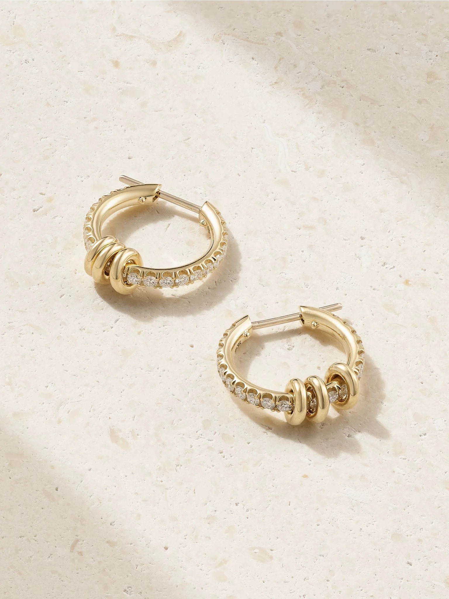 Ara 18-karat gold diamond hoop earrings Gold - 1