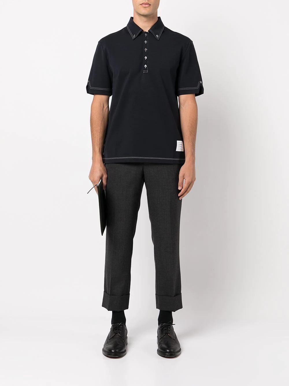 contrast-stitch polo shirt - 2