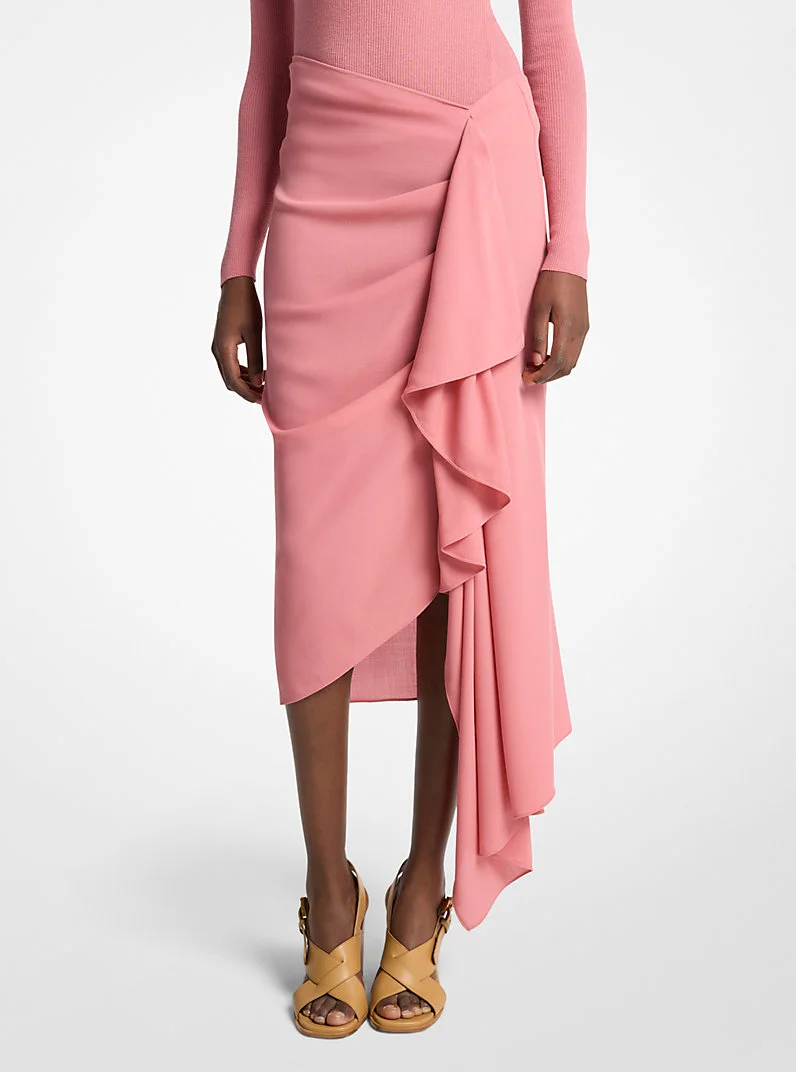 Wool Crepe Cascade Skirt - 1